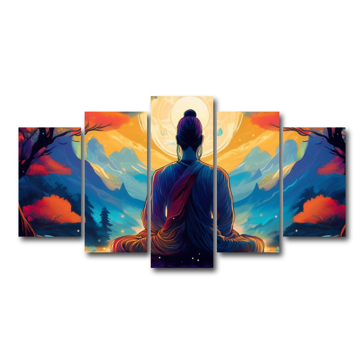 AUTO-MOCKUP WHITE | Meditation Painting | 5 Piece | Gallery Wrap Canvas | group=5_normal