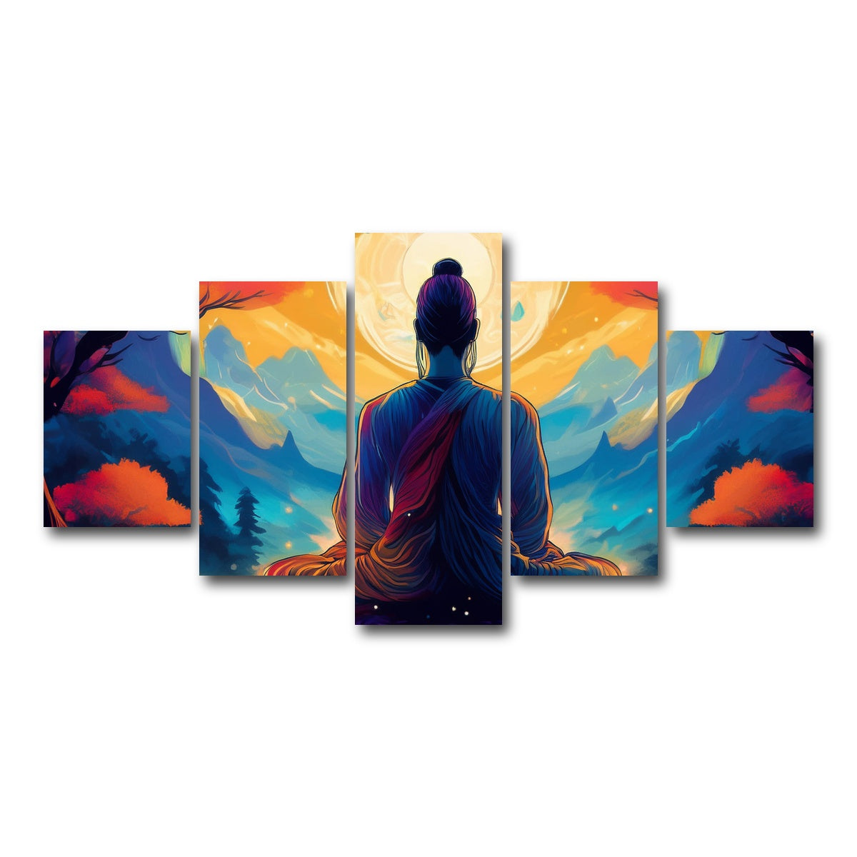 AUTO-MOCKUP WHITE | Meditation Painting | 5 Piece | Gallery Wrap Canvas | group=5_short