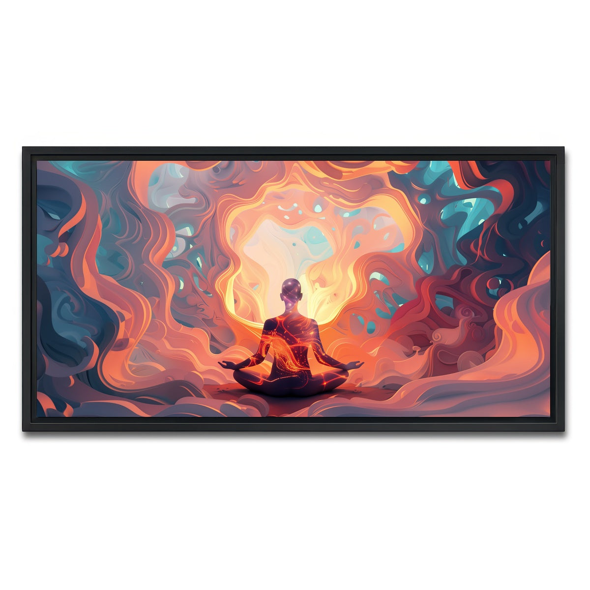 AUTO-MOCKUP WHITE | Meditation | 1 Piece | Black Framed Canvas | group=2x1