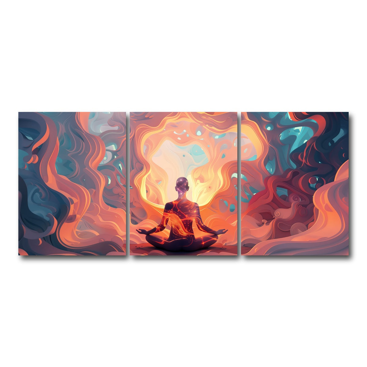 AUTO-MOCKUP WHITE | Meditation | 3 Piece | Gallery Wrap Canvas | group=18x24