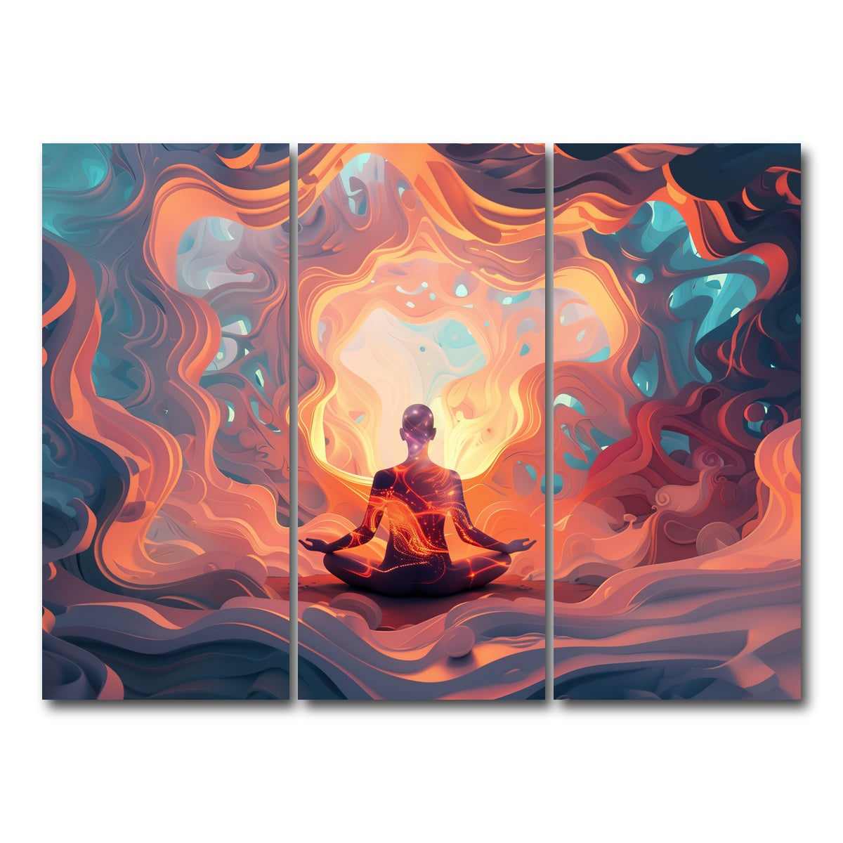 AUTO-MOCKUP WHITE | Meditation | 3 Piece | Gallery Wrap Canvas | group=8x18