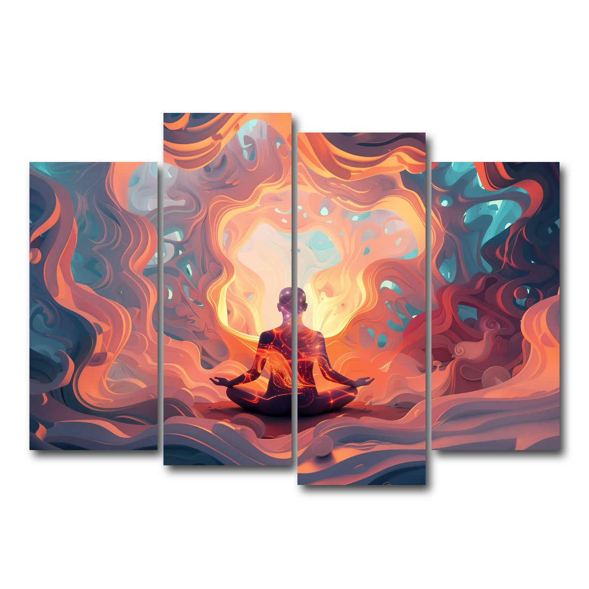 AUTO-MOCKUP WHITE | Meditation | 4 Piece | Gallery Wrap Canvas | group=4_normal