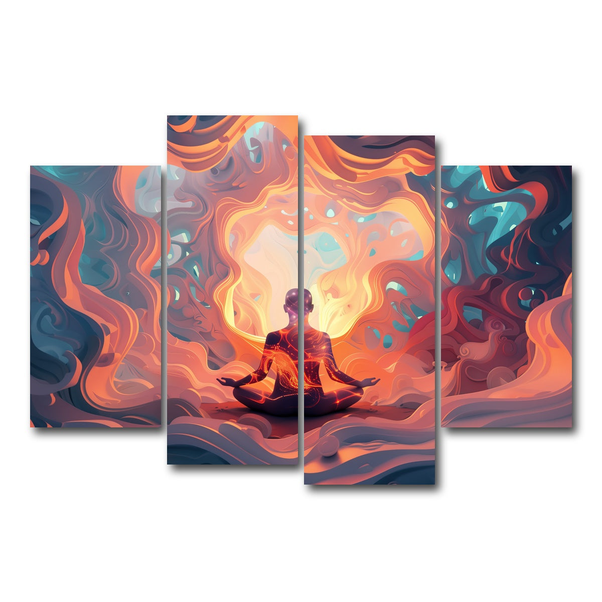 AUTO-MOCKUP WHITE | Meditation | 4 Piece | Gallery Wrap Canvas | group=4_short