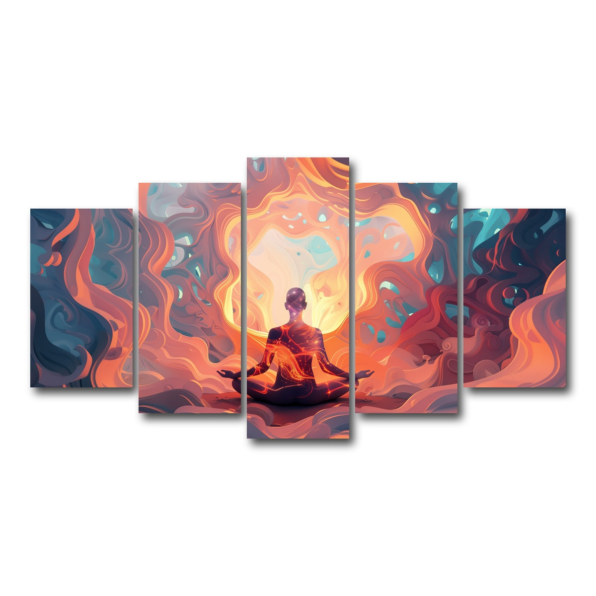 AUTO-MOCKUP WHITE | Meditation | 5 Piece | Gallery Wrap Canvas | group=5_normal