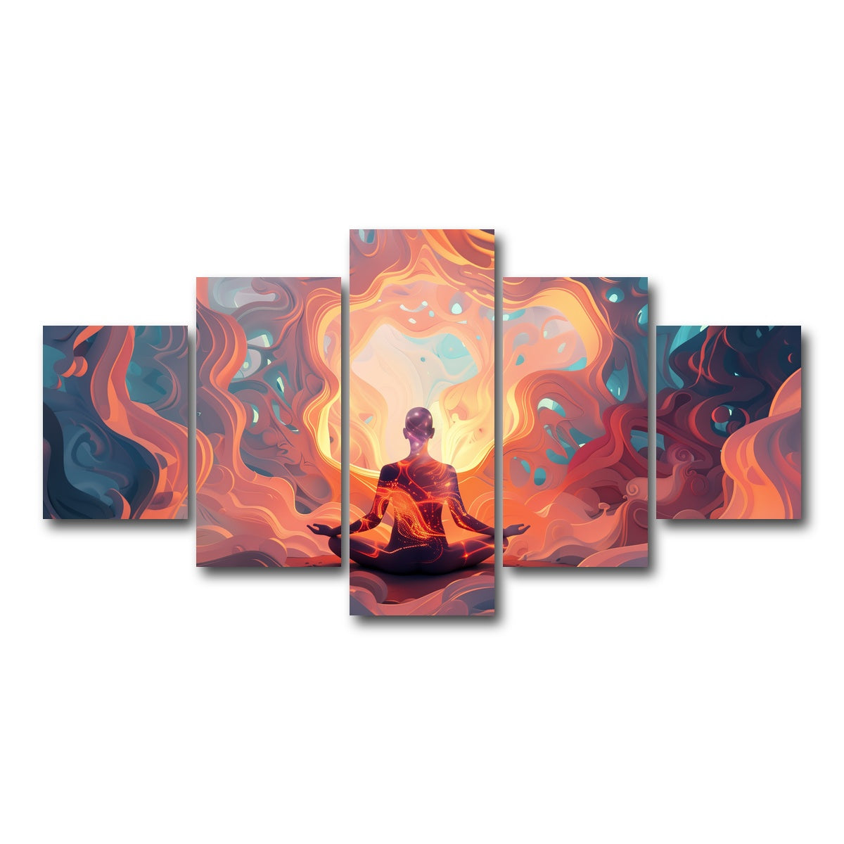 AUTO-MOCKUP WHITE | Meditation | 5 Piece | Gallery Wrap Canvas | group=5_short