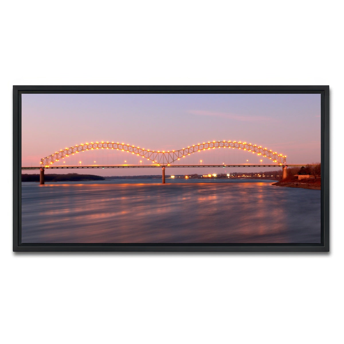AUTO-MOCKUP WHITE | Memphis Arkansas Bridge | 1 Piece | Black Framed Canvas | group=2x1