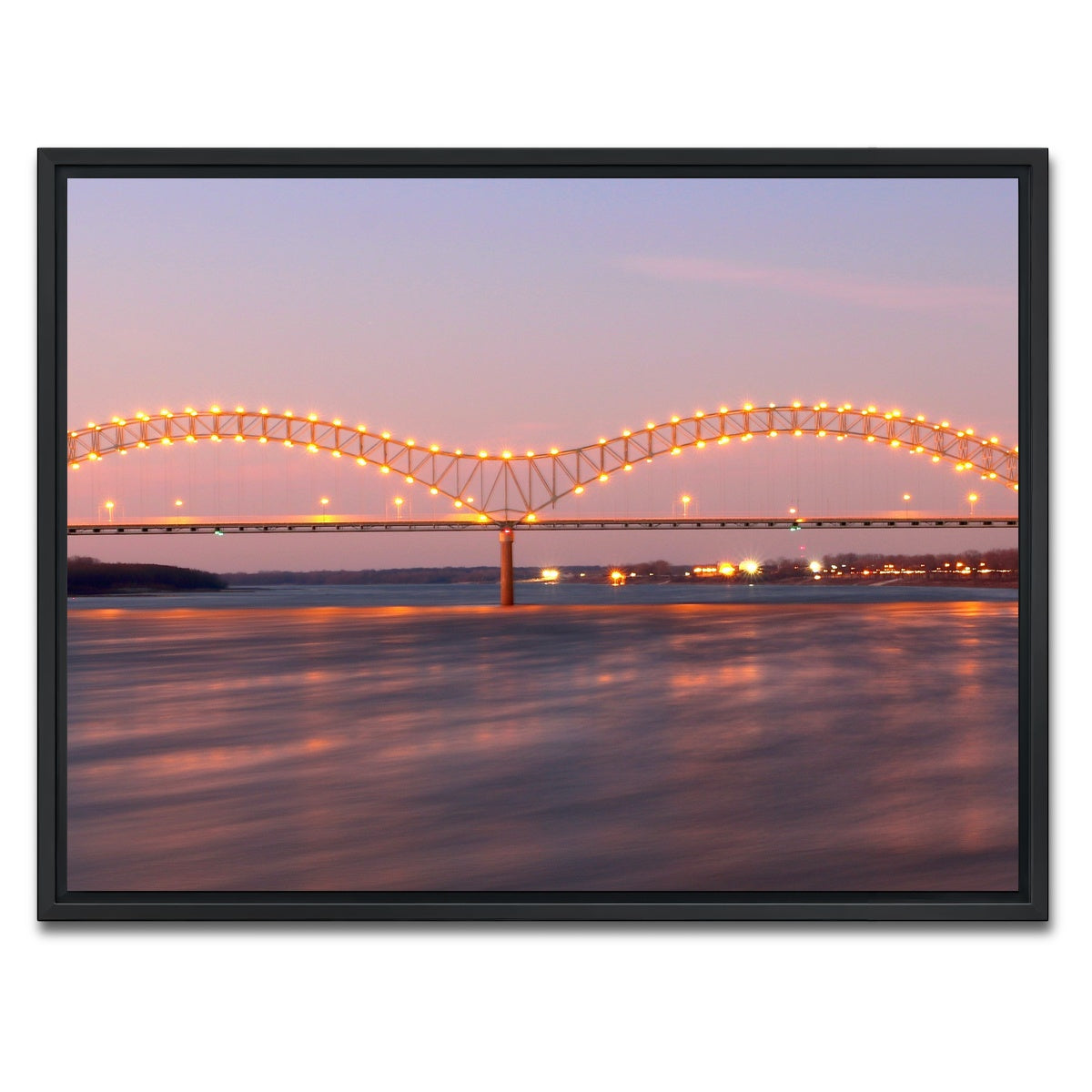 AUTO-MOCKUP WHITE | Memphis Arkansas Bridge | 1 Piece | Black Framed Canvas | group=4x3