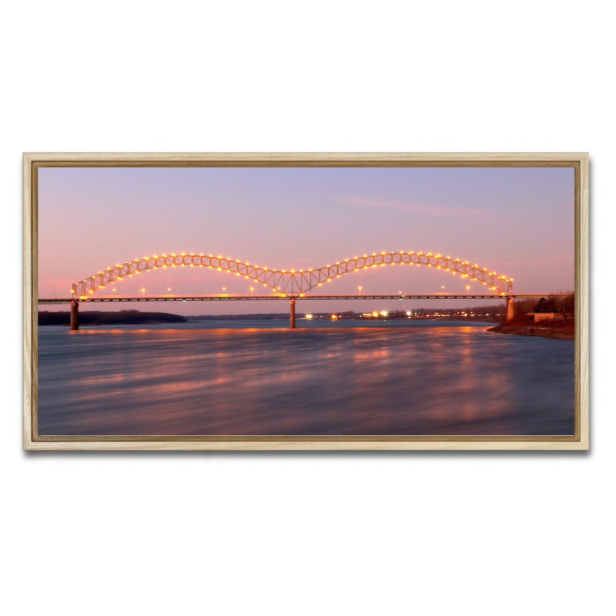 AUTO-MOCKUP WHITE | Memphis Arkansas Bridge | 1 Piece | Natural Framed Canvas | group=2x1