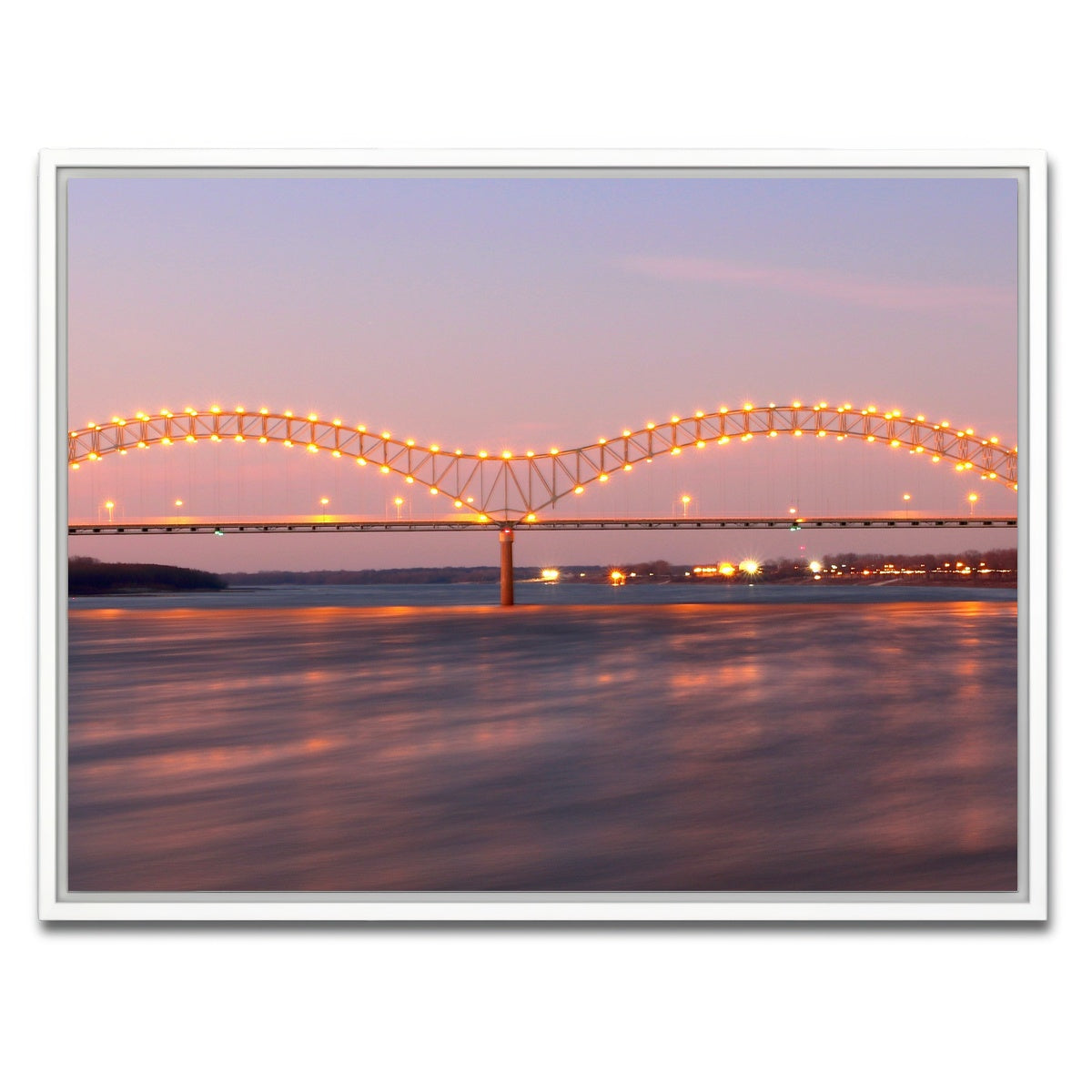 AUTO-MOCKUP WHITE | Memphis Arkansas Bridge | 1 Piece | White Framed Canvas | group=4x3