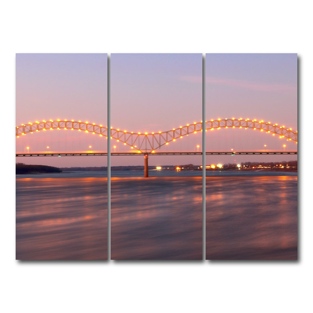 AUTO-MOCKUP WHITE | Memphis Arkansas Bridge | 3 Piece | Gallery Wrap Canvas | group=8x18