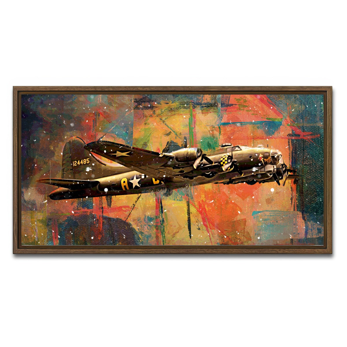 AUTO-MOCKUP WHITE | Memphis Belle | 1 Piece | Walnut Framed Canvas | group=2x1