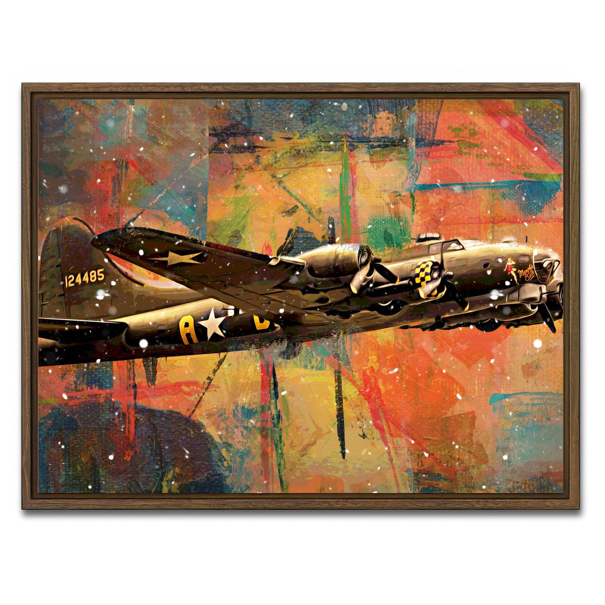 AUTO-MOCKUP WHITE | Memphis Belle | 1 Piece | Walnut Framed Canvas | group=4x3