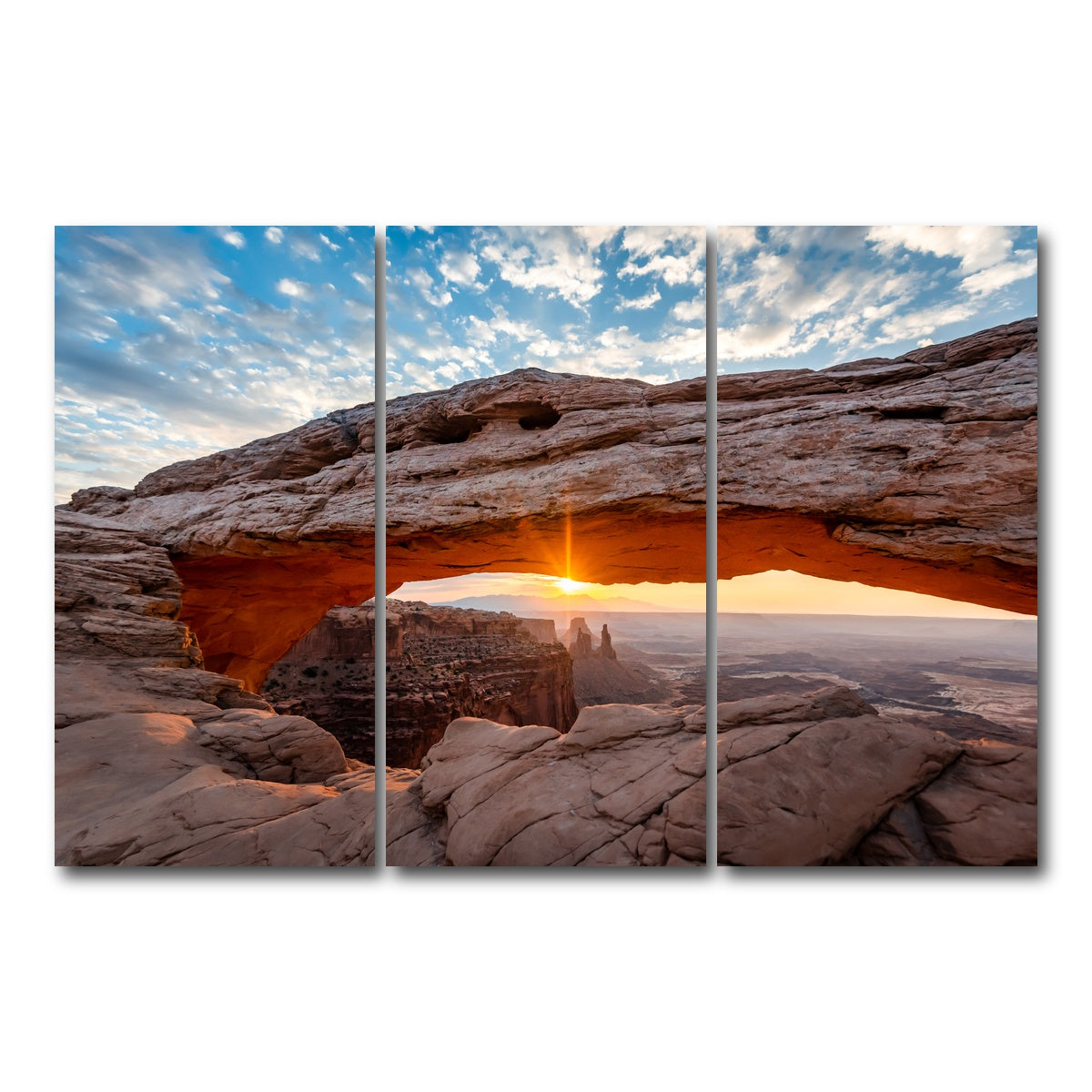 AUTO-MOCKUP WHITE | Mesa at Sunrise | 3 Piece | Gallery Wrap Canvas | group=12x24