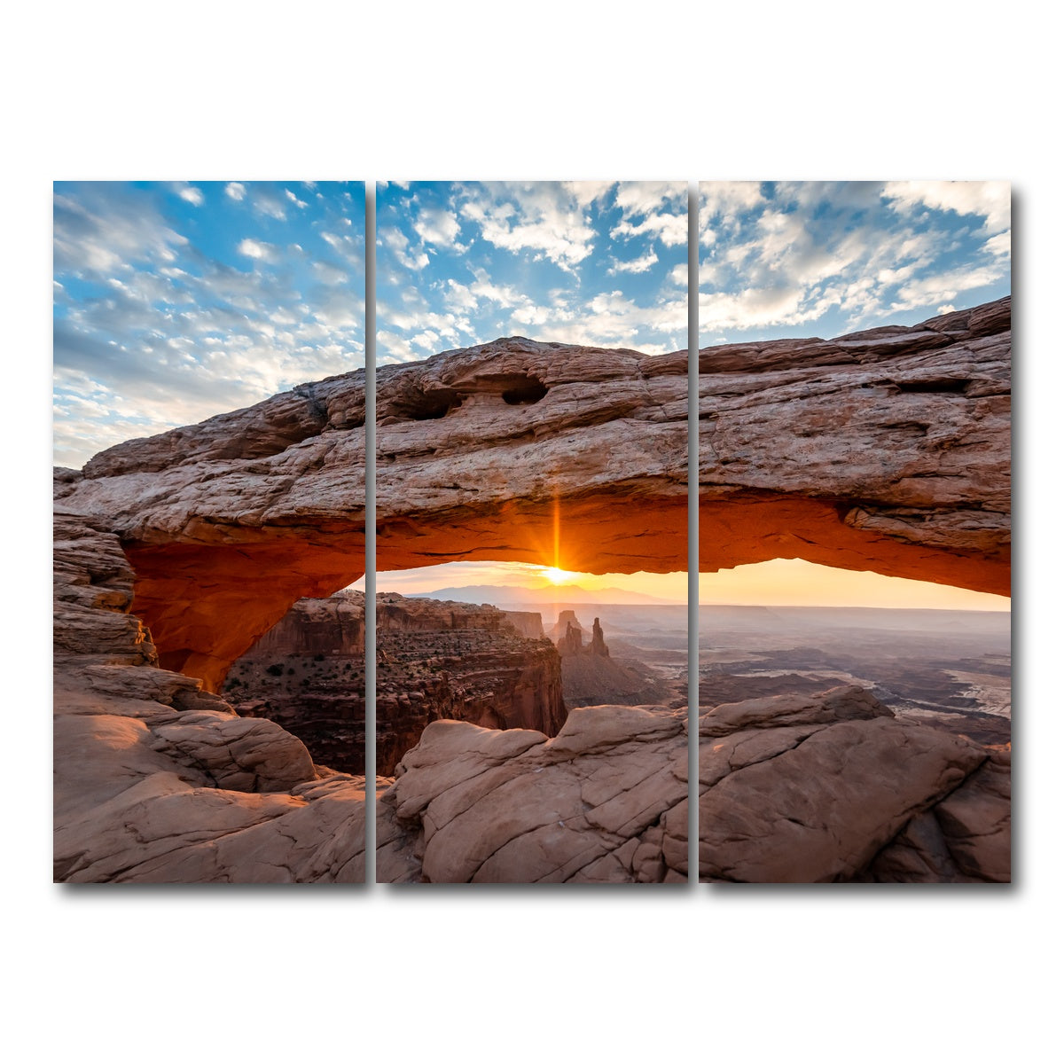 AUTO-MOCKUP WHITE | Mesa at Sunrise | 3 Piece | Gallery Wrap Canvas | group=8x18