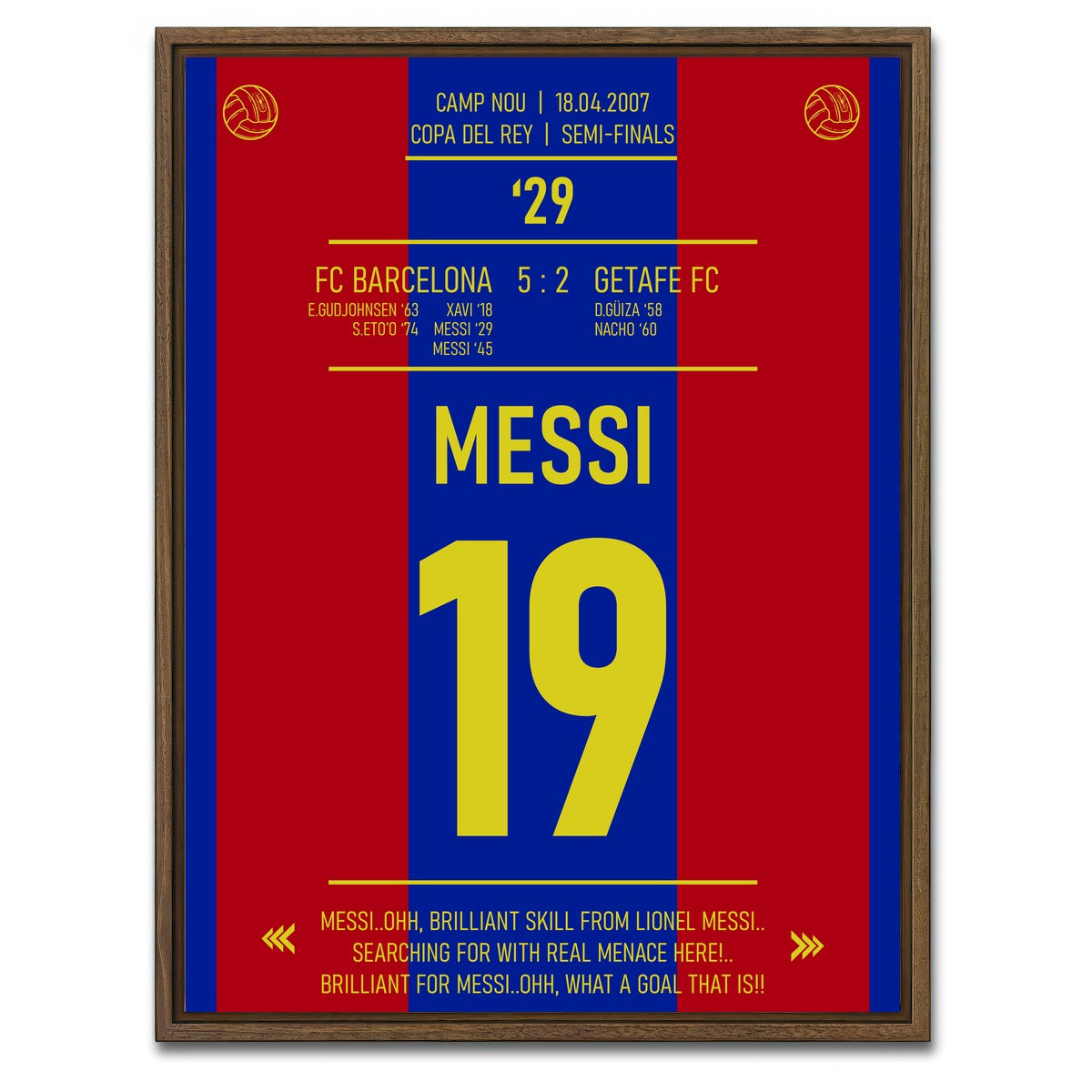 AUTO-MOCKUP WHITE | Messi | 1 Piece | Walnut Framed Canvas | group=3x4