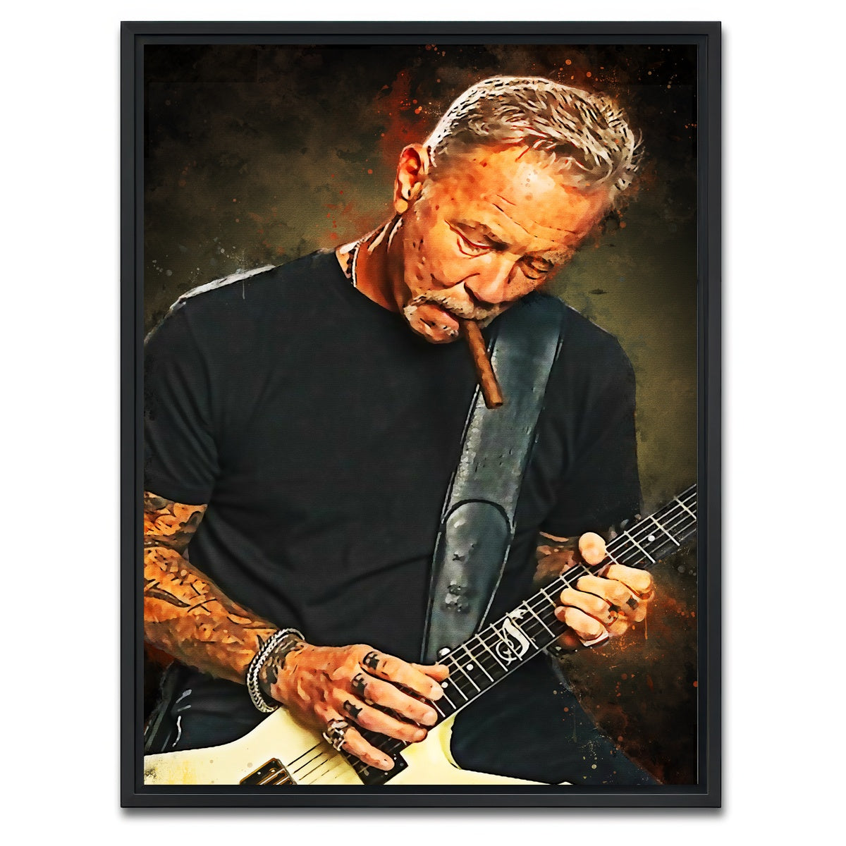 AUTO-MOCKUP WHITE | Metallica - James | 1 Piece | Black Framed Canvas | group=3x4
