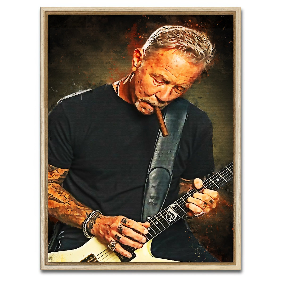 AUTO-MOCKUP WHITE | Metallica - James | 1 Piece | Natural Framed Canvas | group=3x4