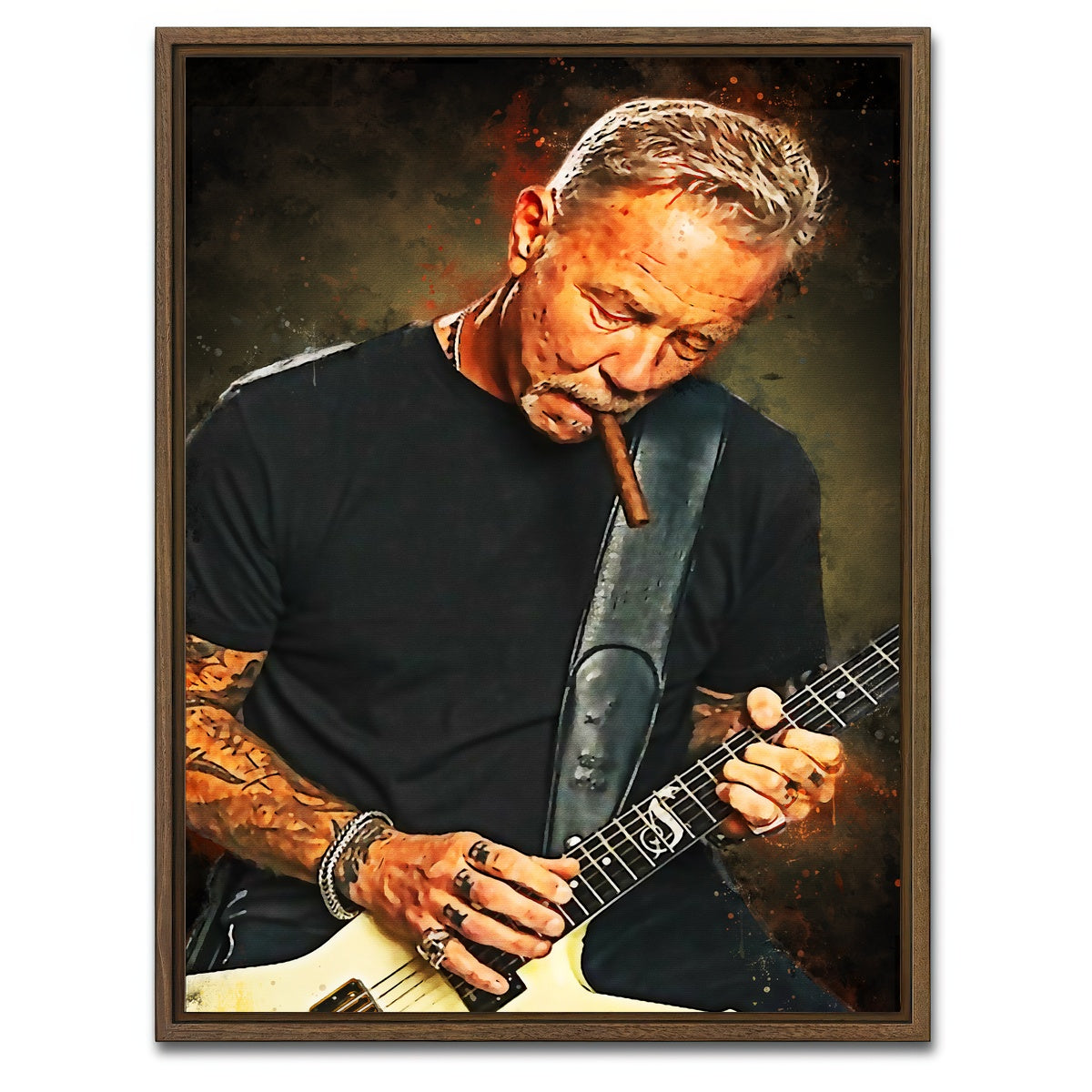 AUTO-MOCKUP WHITE | Metallica - James | 1 Piece | Walnut Framed Canvas | group=3x4