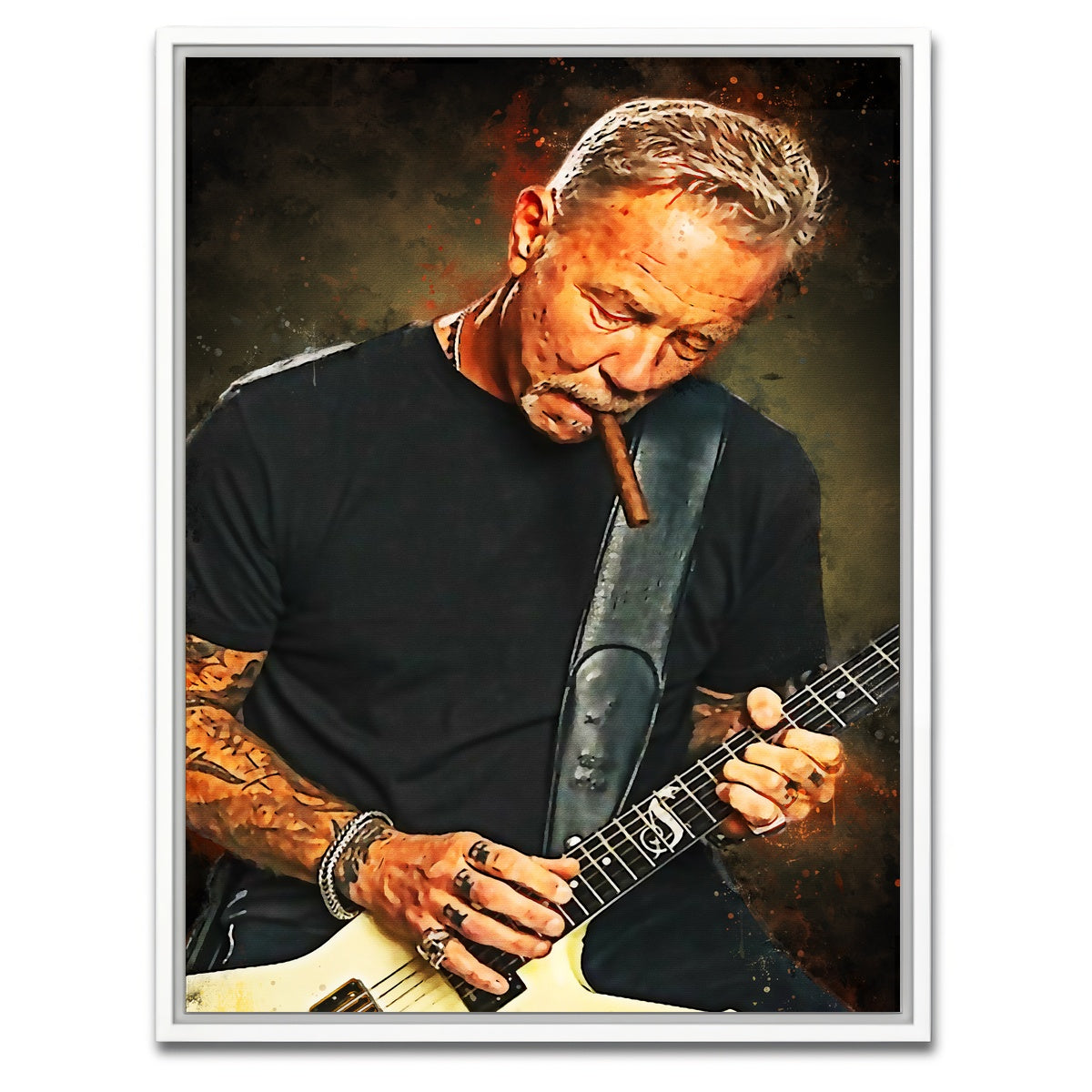 AUTO-MOCKUP WHITE | Metallica - James | 1 Piece | White Framed Canvas | group=3x4