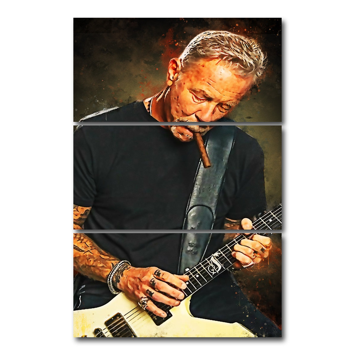 AUTO-MOCKUP WHITE | Metallica - James | 3 Piece | Gallery Wrap Canvas | group=12x24_stacked