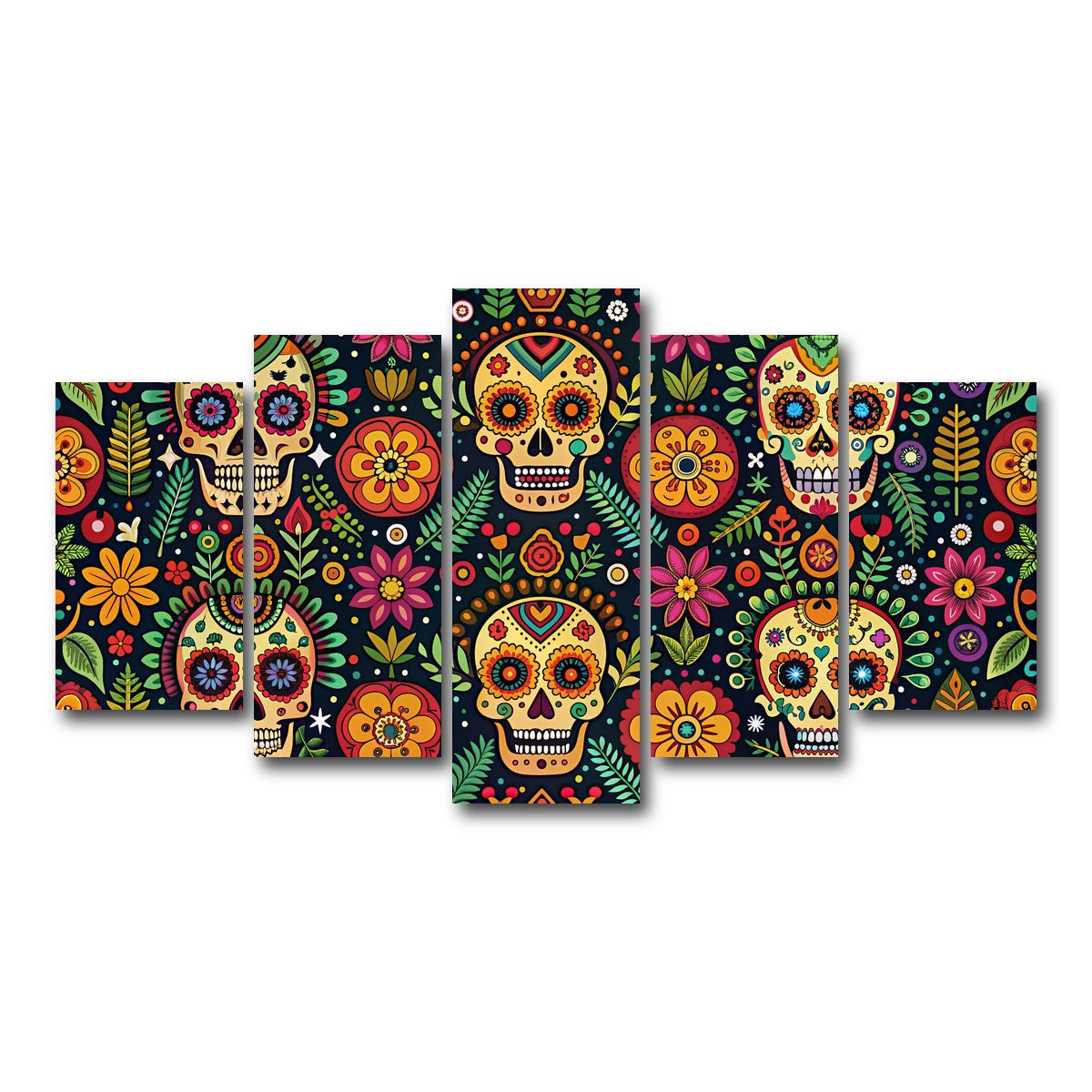 AUTO-MOCKUP WHITE | Mexican ethnic pattern | 5 Piece | Gallery Wrap Canvas | group=5_normal