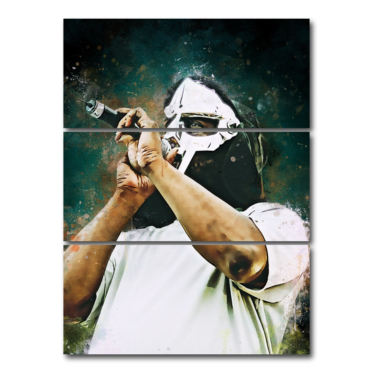 AUTO-MOCKUP WHITE | Mf Doom | 3 Piece | Gallery Wrap Canvas | group=8x18_stacked
