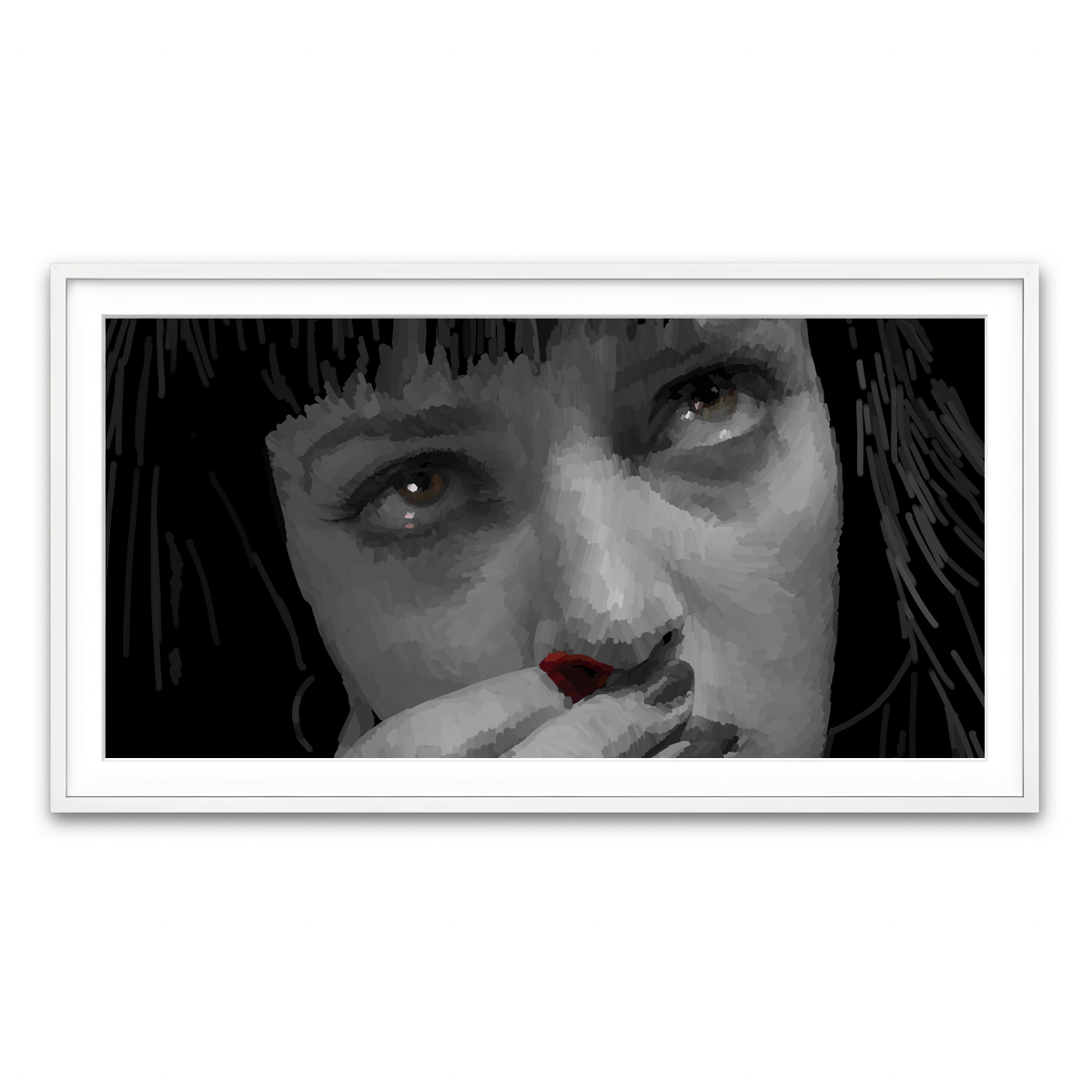 Framed Print 2x1 White