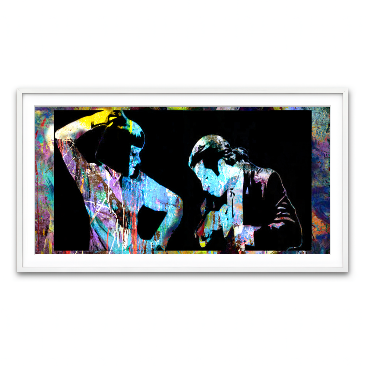 Framed Print 2x1 White