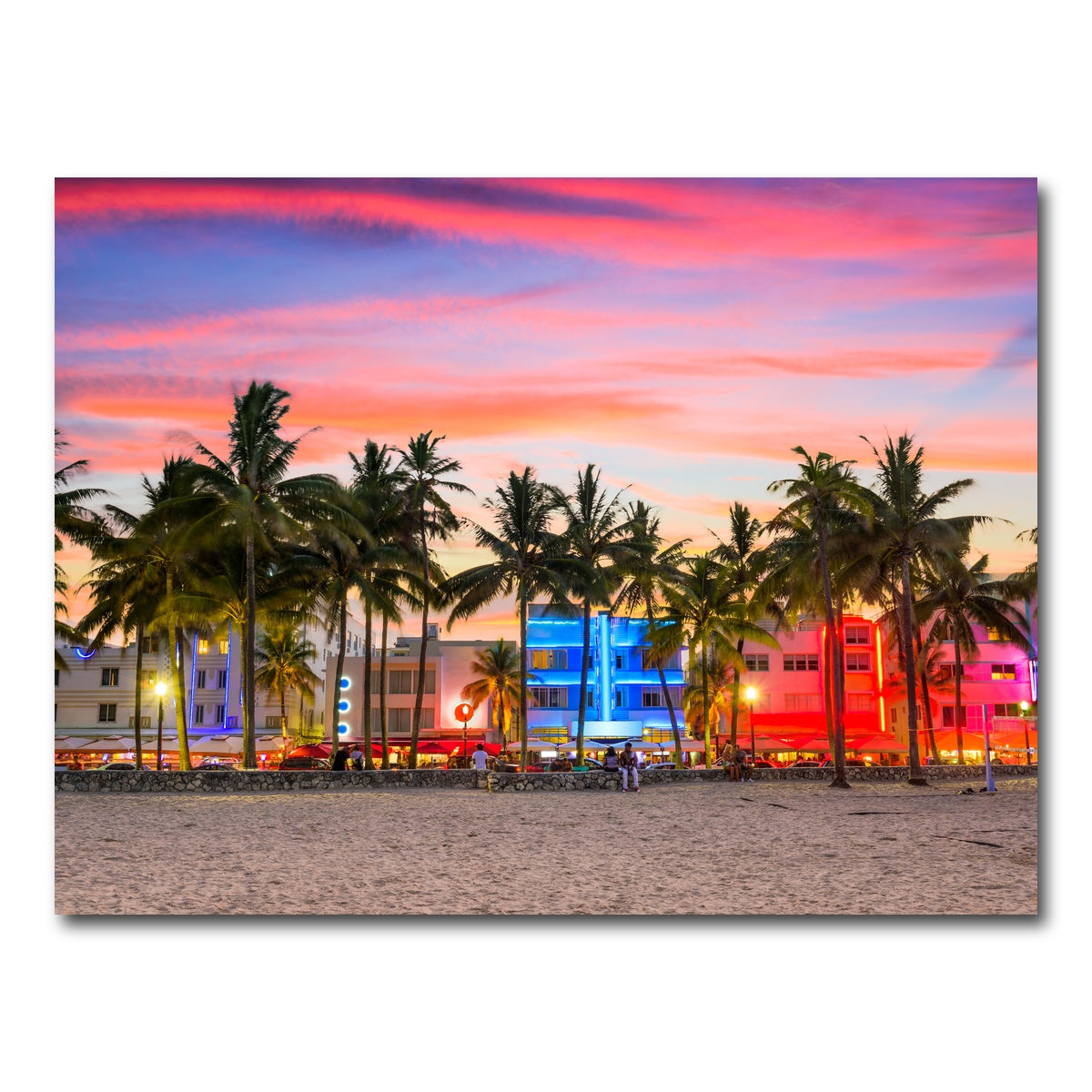AUTO-MOCKUP WHITE | Miami Beach Ocean Drive | 1 Piece | Gallery Wrap Canvas | group=4x3
