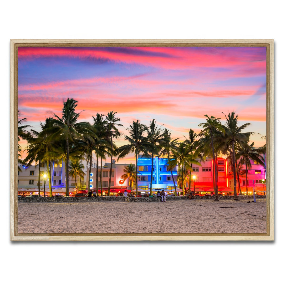 AUTO-MOCKUP WHITE | Miami Beach Ocean Drive | 1 Piece | Natural Framed Canvas | group=4x3