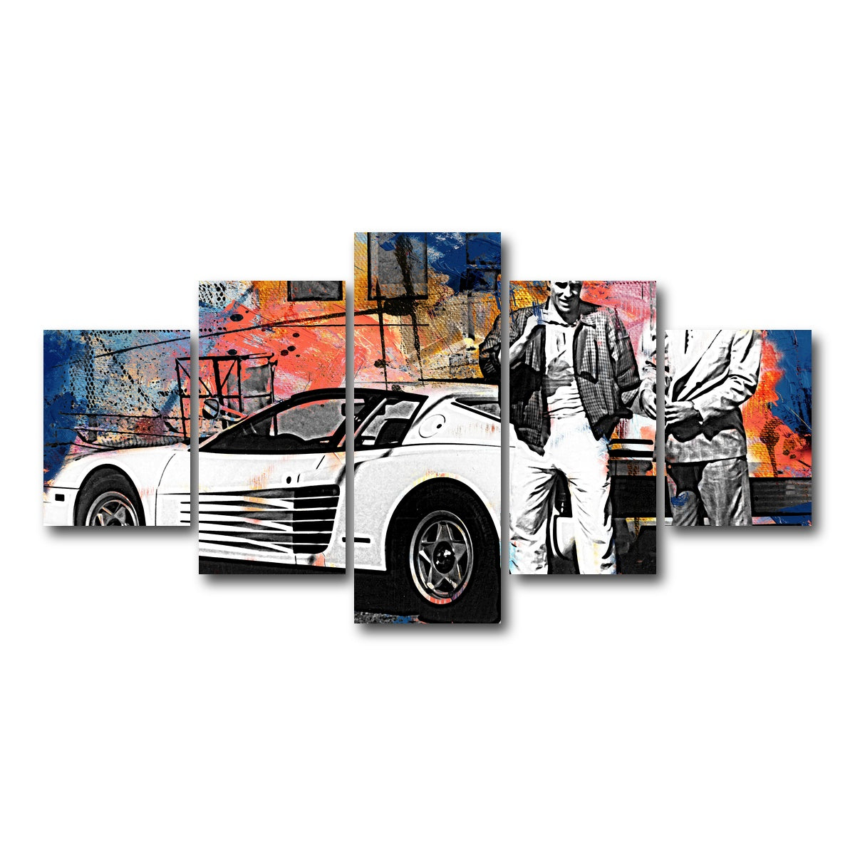 AUTO-MOCKUP WHITE | Miami Vice-Ferrari | 5 Piece | Gallery Wrap Canvas | group=5_short