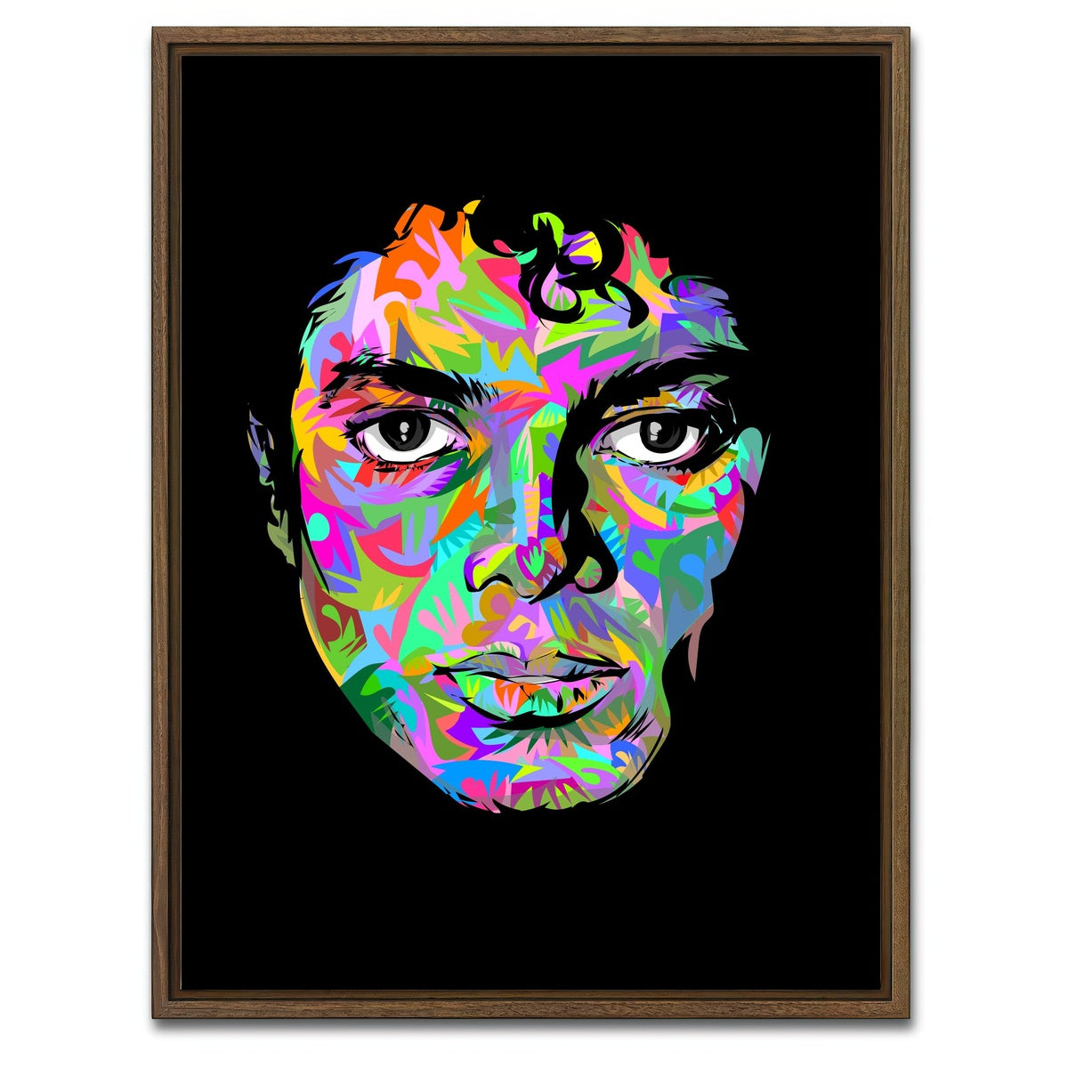 AUTO-MOCKUP WHITE | Michael Jackson Black Out | 1 Piece | Walnut Framed Canvas | group=3x4