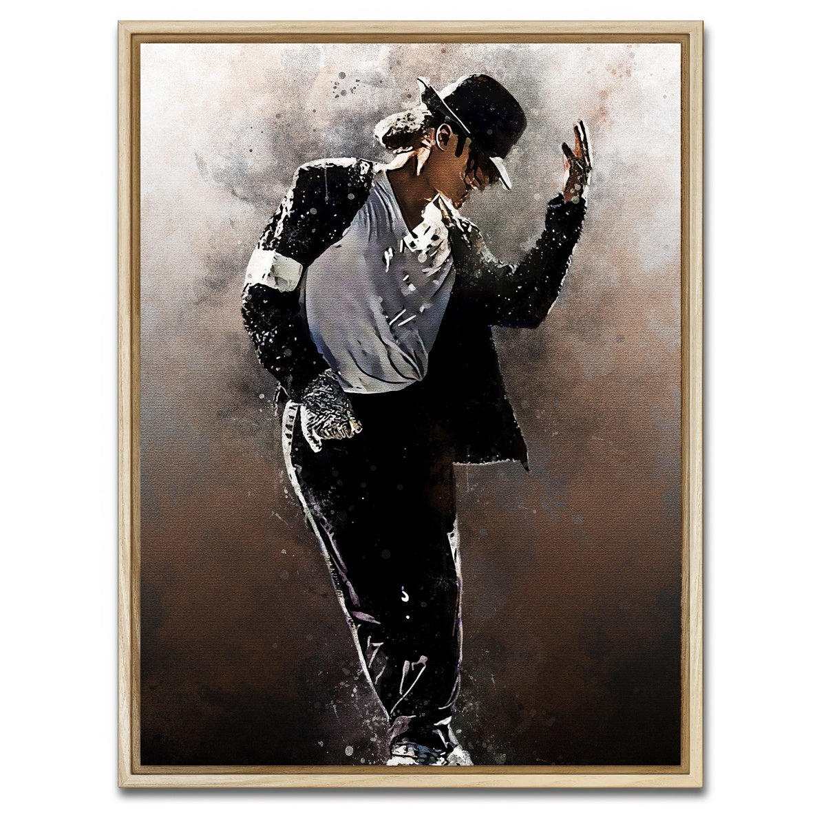 AUTO-MOCKUP WHITE | Michael Jackson Painting | 1 Piece | Natural Framed Canvas | group=3x4