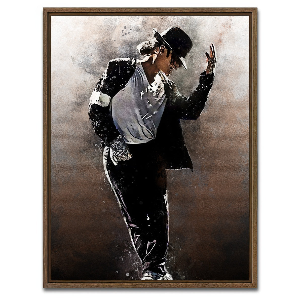 AUTO-MOCKUP WHITE | Michael Jackson Painting | 1 Piece | Walnut Framed Canvas | group=3x4