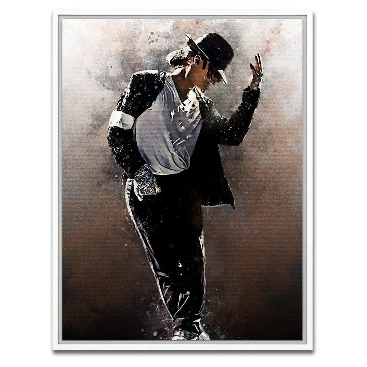 AUTO-MOCKUP WHITE | Michael Jackson Painting | 1 Piece | White Framed Canvas | group=3x4