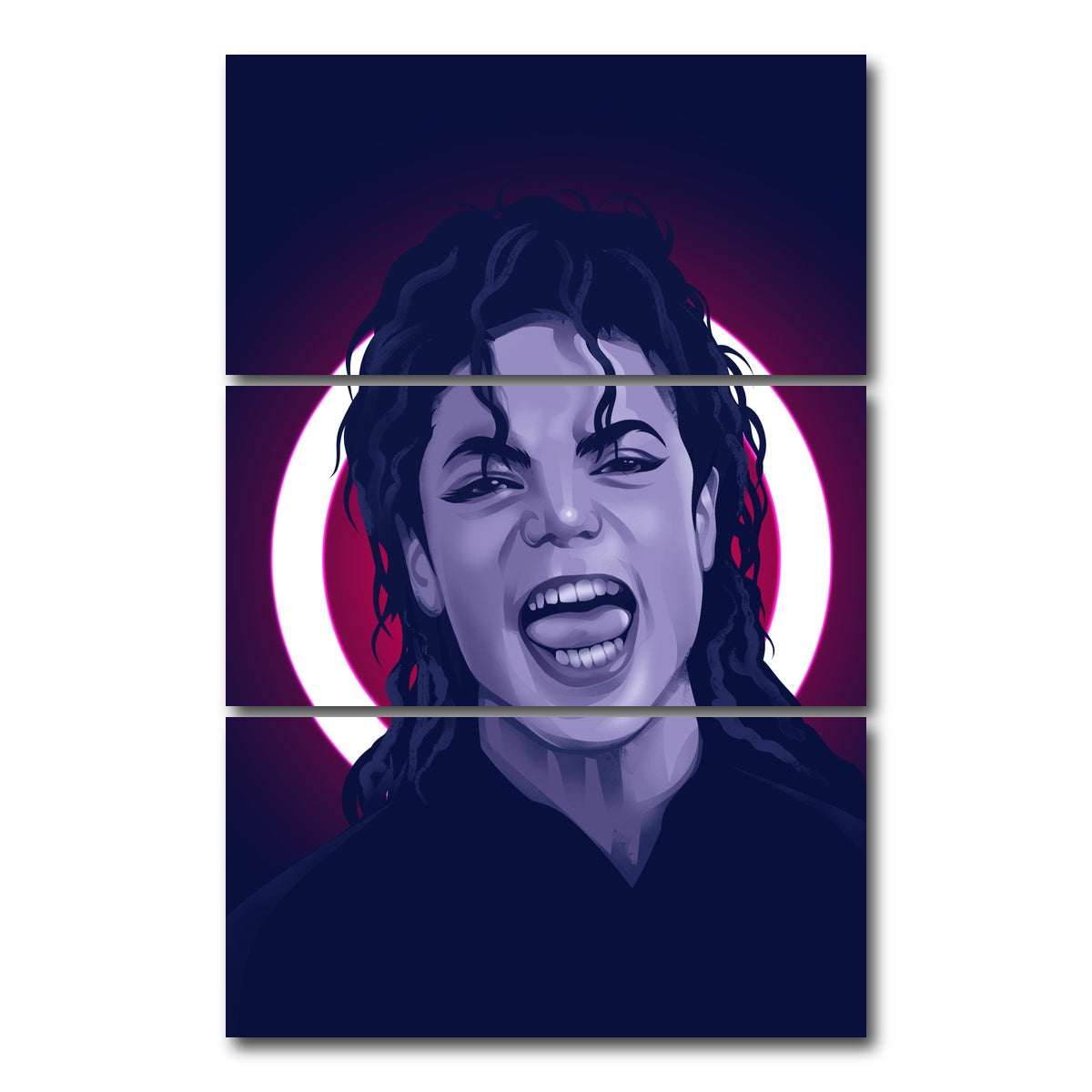 AUTO-MOCKUP WHITE | Michael Jackson | 3 Piece | Gallery Wrap Canvas | group=12x24_stacked