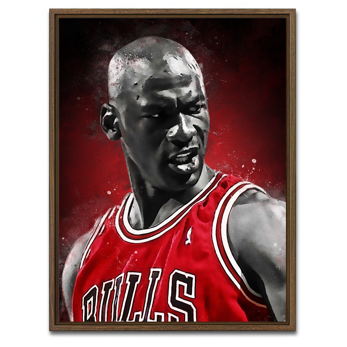 AUTO-MOCKUP WHITE | Michael Jordan Painting | 1 Piece | Walnut Framed Canvas | group=3x4