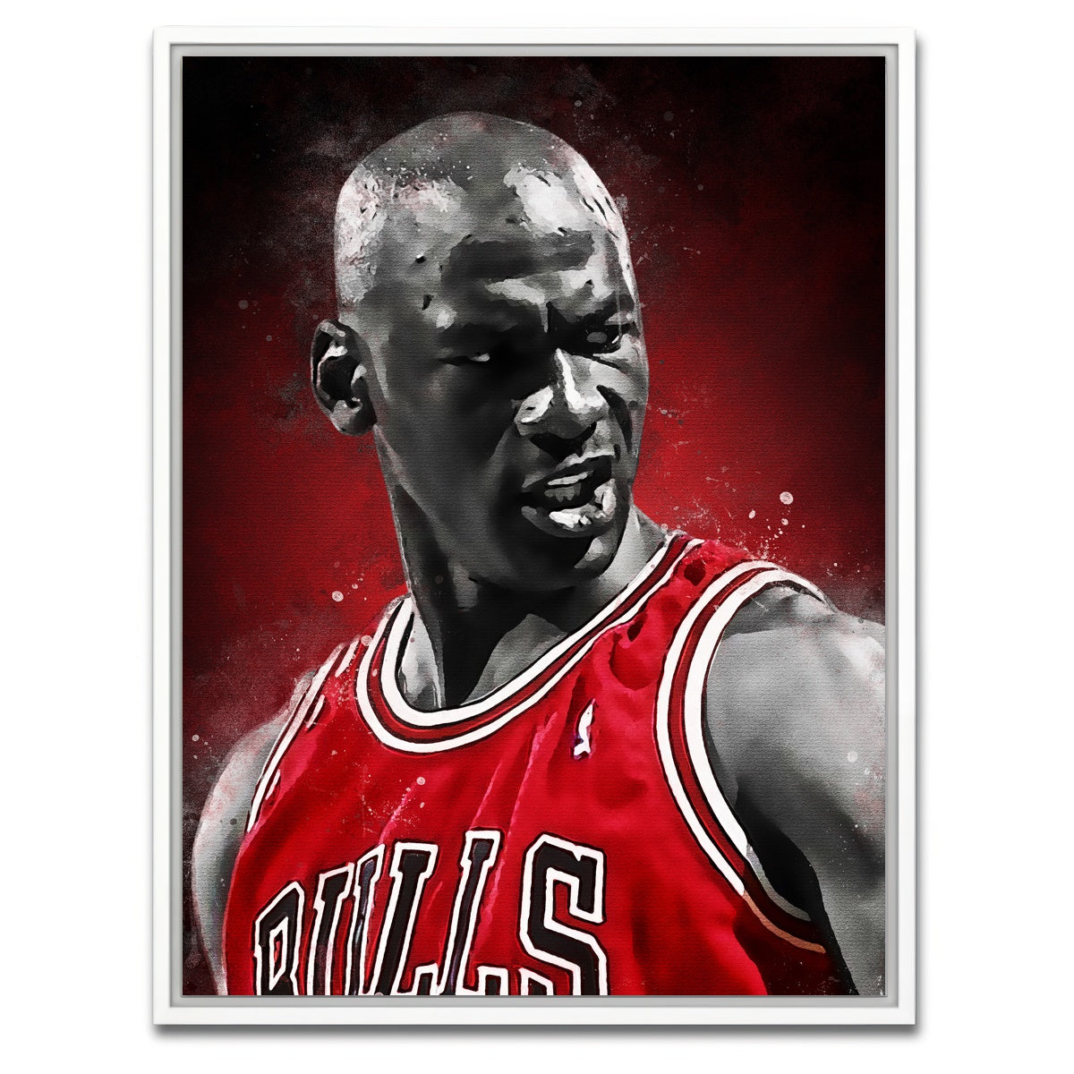 AUTO-MOCKUP WHITE | Michael Jordan Painting | 1 Piece | White Framed Canvas | group=3x4