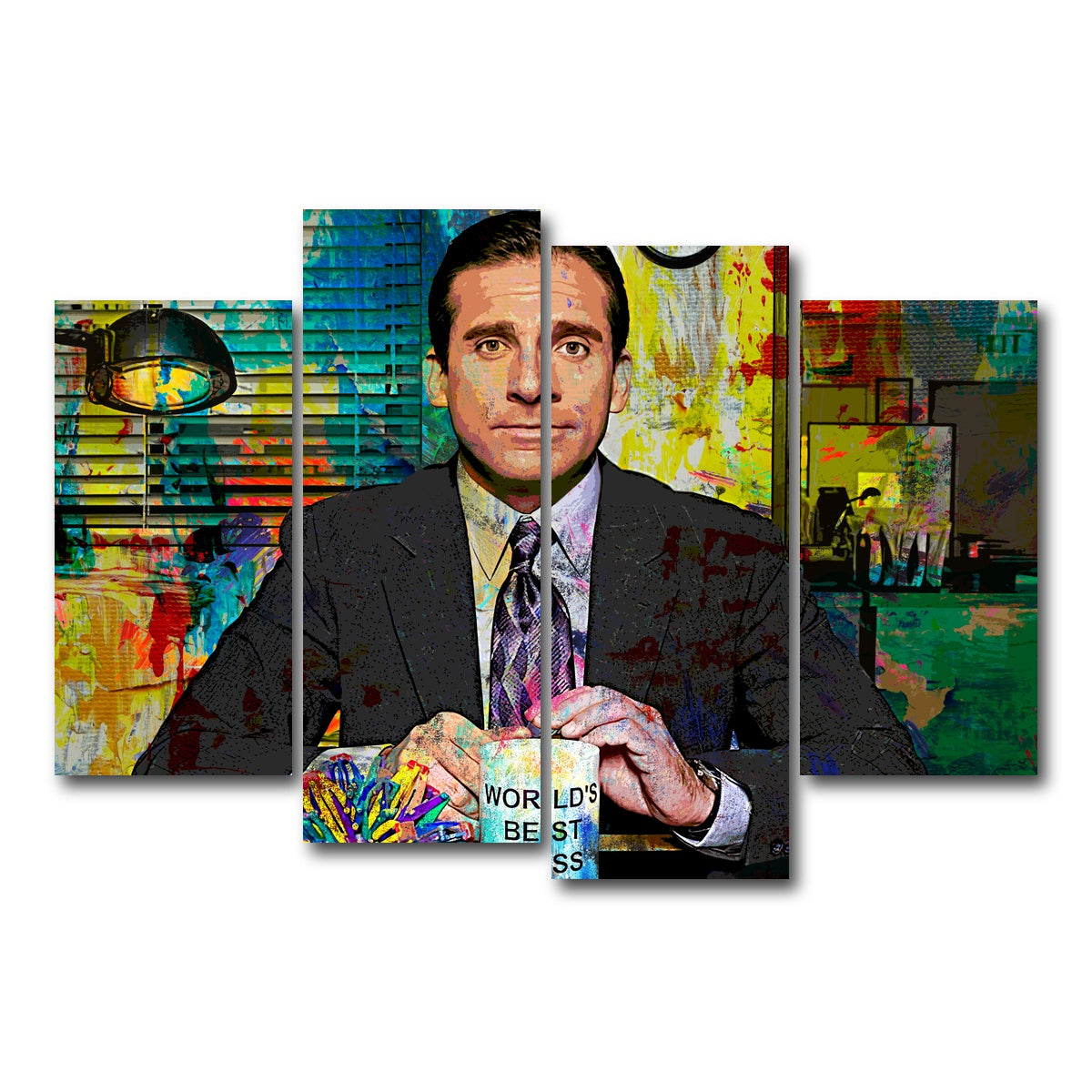 AUTO-MOCKUP WHITE | Michael Scott | 4 Piece | Gallery Wrap Canvas | group=4_short