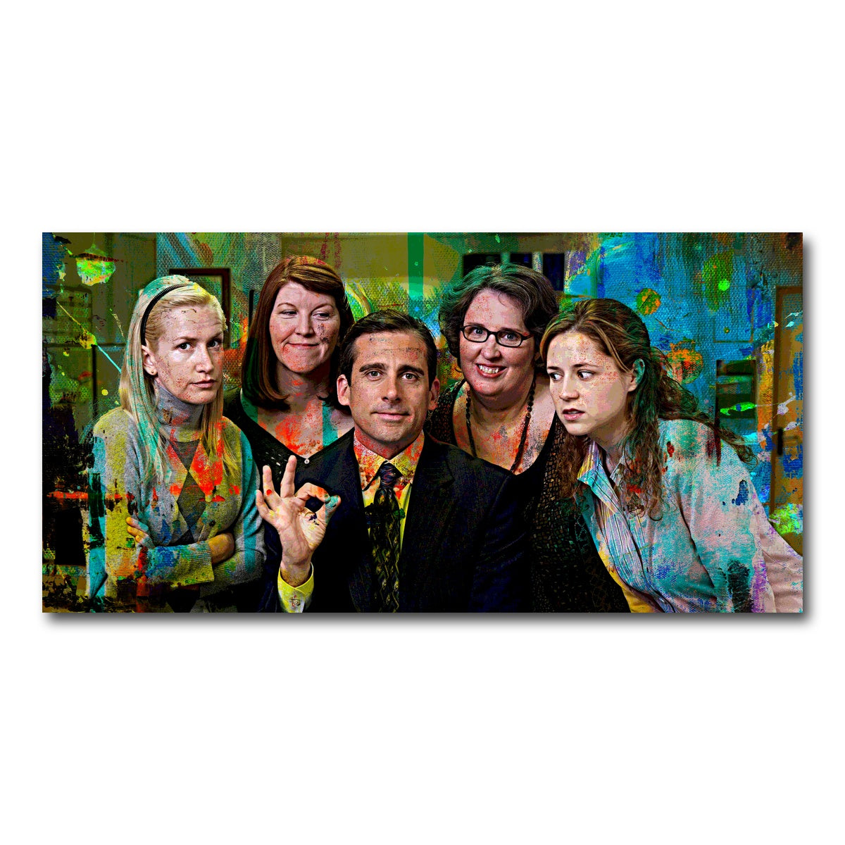 AUTO-MOCKUP WHITE | Michael & The Office Ladies | 1 Piece | Gallery Wrap Canvas | group=2x1