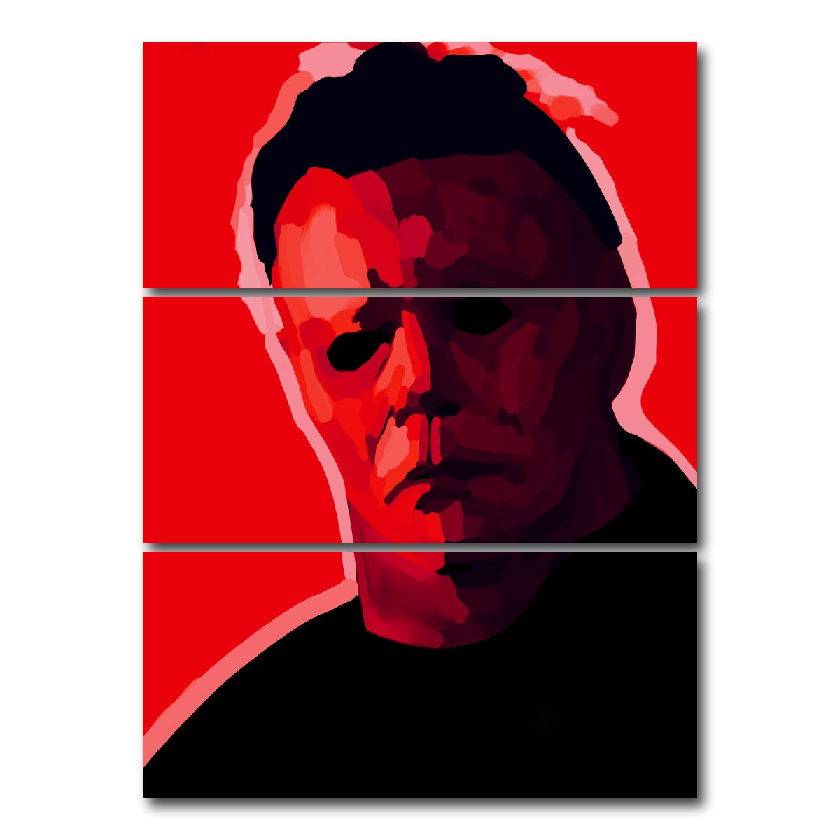 AUTO-MOCKUP WHITE | Michael in Red | 3 Piece | Gallery Wrap Canvas | group=8x18_stacked