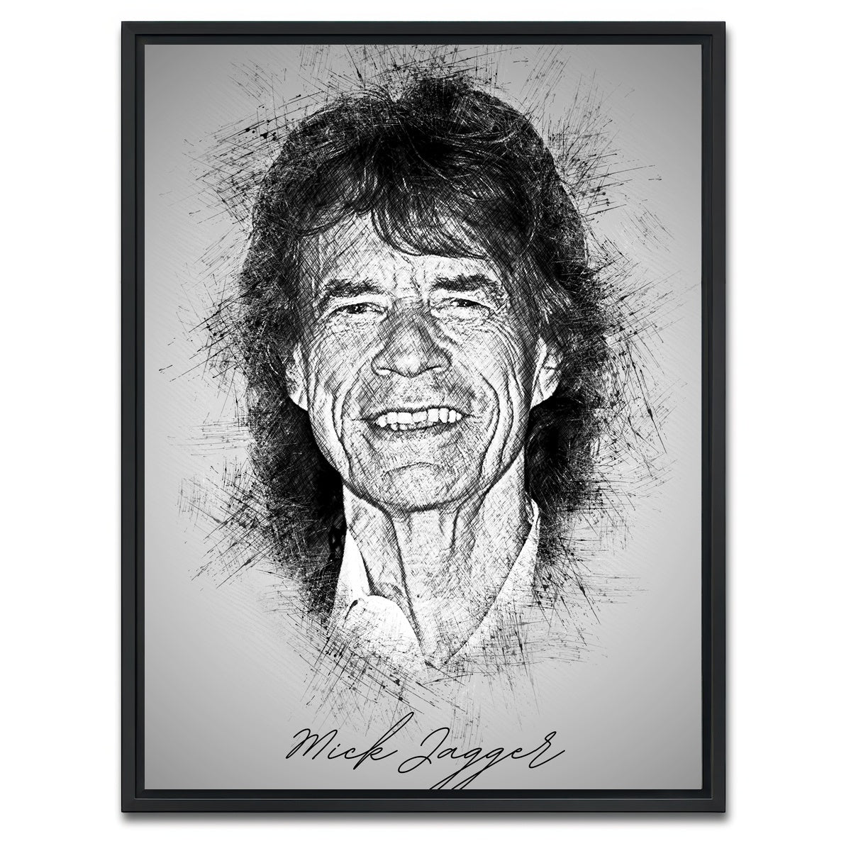 AUTO-MOCKUP WHITE | Mick Jagger | 1 Piece | Black Framed Canvas | group=3x4