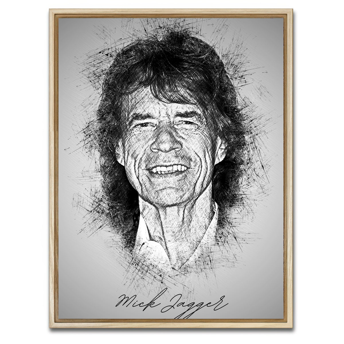 AUTO-MOCKUP WHITE | Mick Jagger | 1 Piece | Natural Framed Canvas | group=3x4