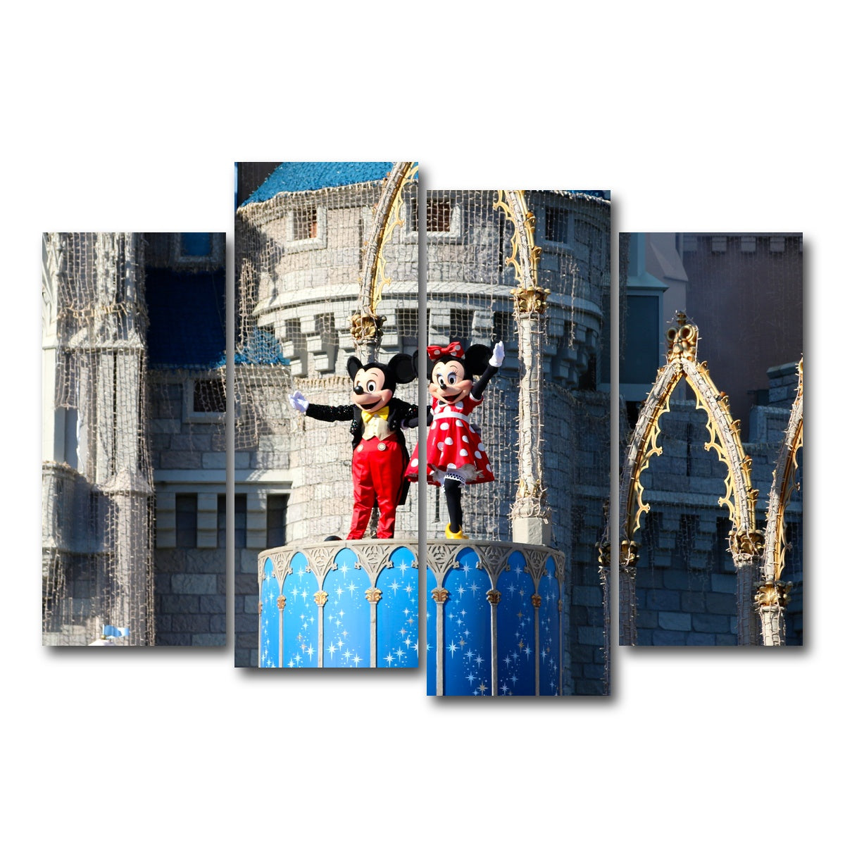 AUTO-MOCKUP WHITE | Mickey & Minnie Disney World | 4 Piece | Gallery Wrap Canvas | group=4_normal