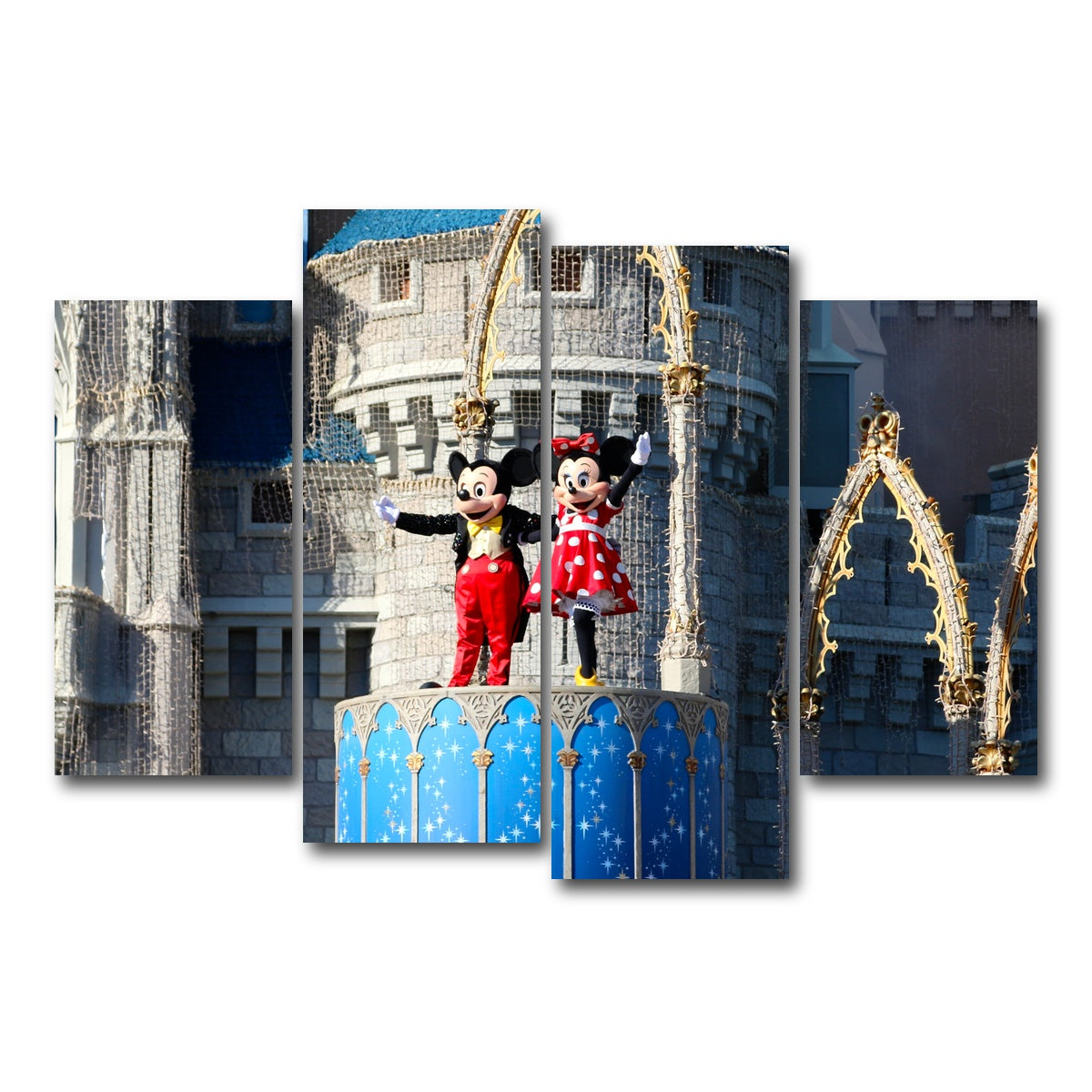 AUTO-MOCKUP WHITE | Mickey & Minnie Disney World | 4 Piece | Gallery Wrap Canvas | group=4_short