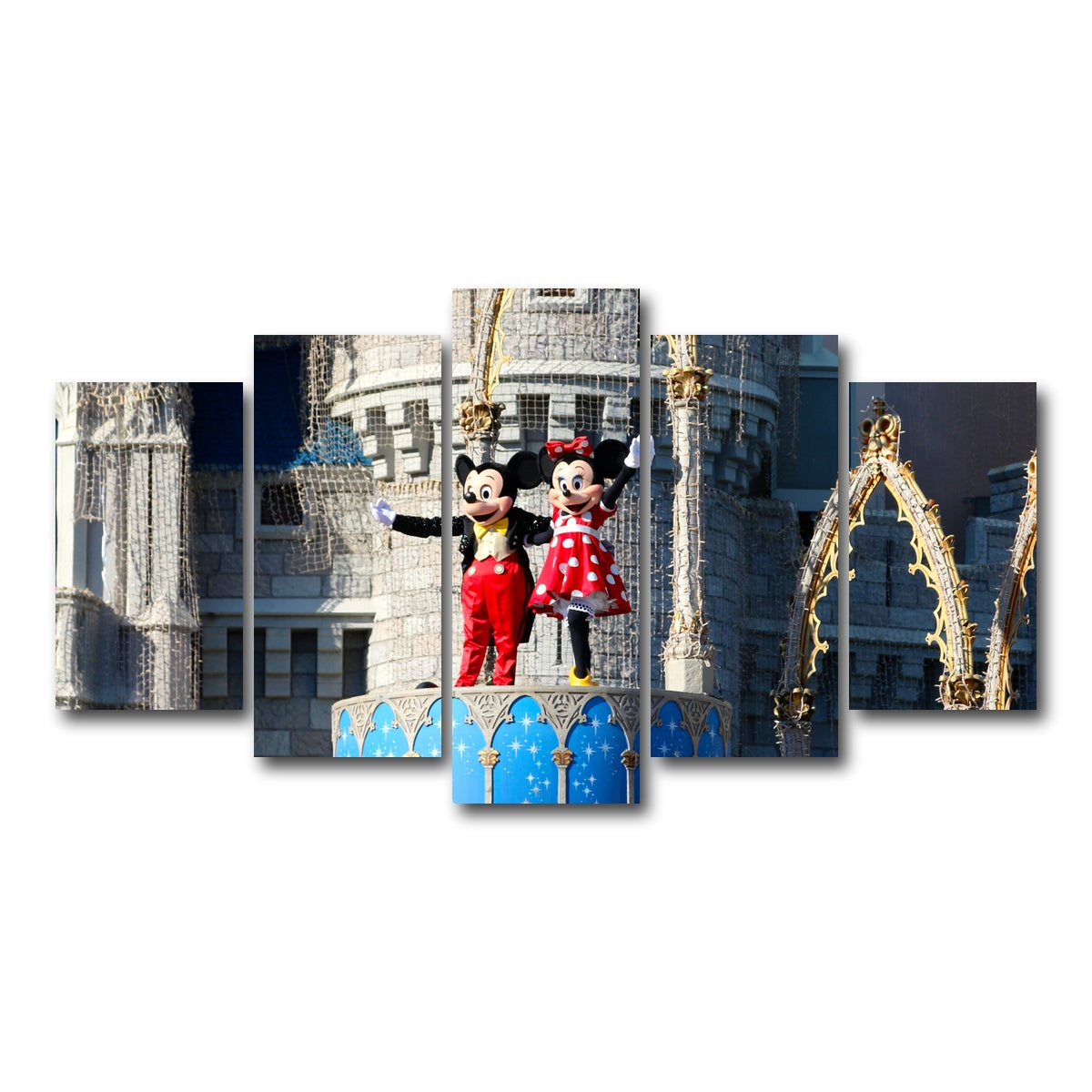 AUTO-MOCKUP WHITE | Mickey & Minnie Disney World | 5 Piece | Gallery Wrap Canvas | group=5_normal