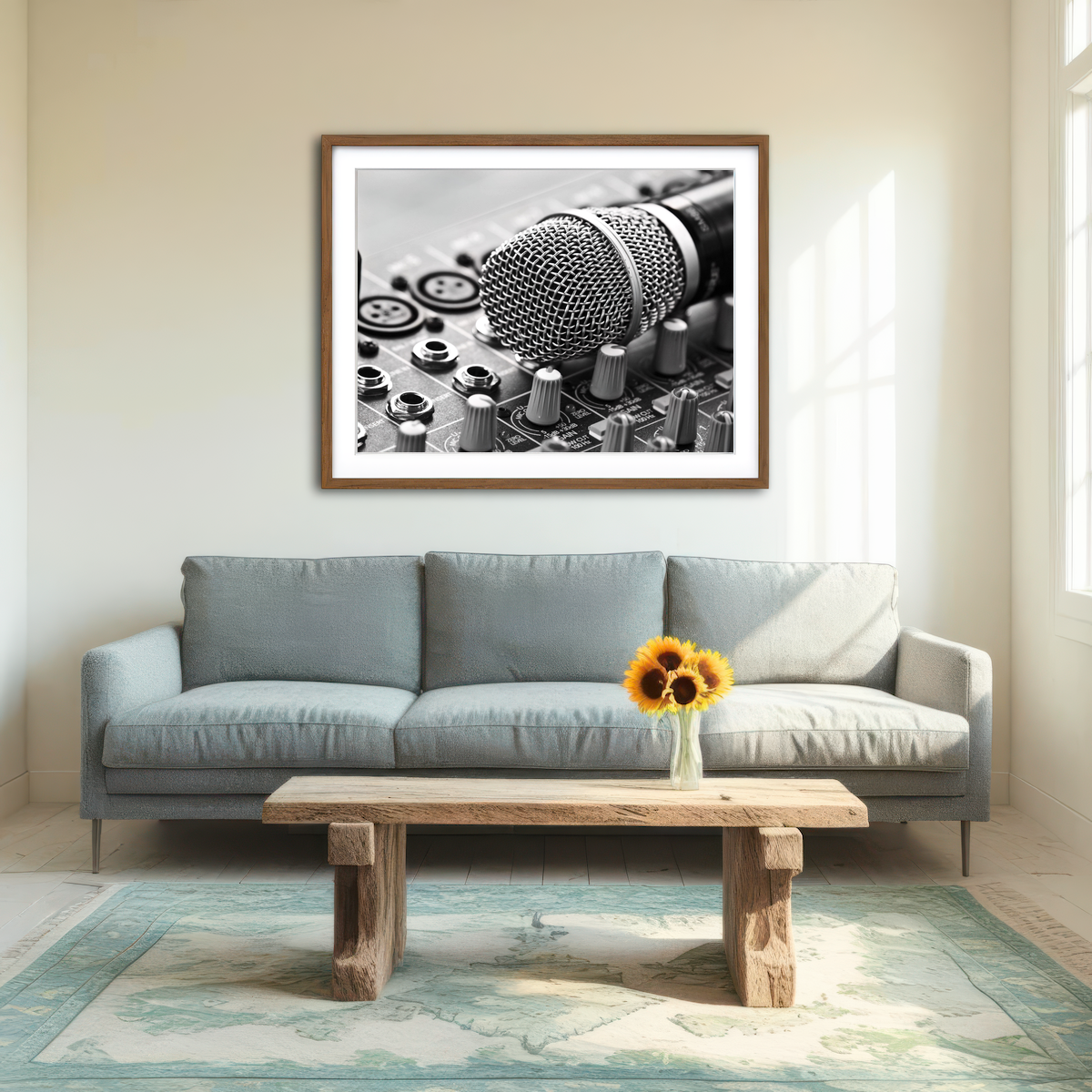 AUTO-MOCKUP ROOM | Microphone Mixer Wall Art