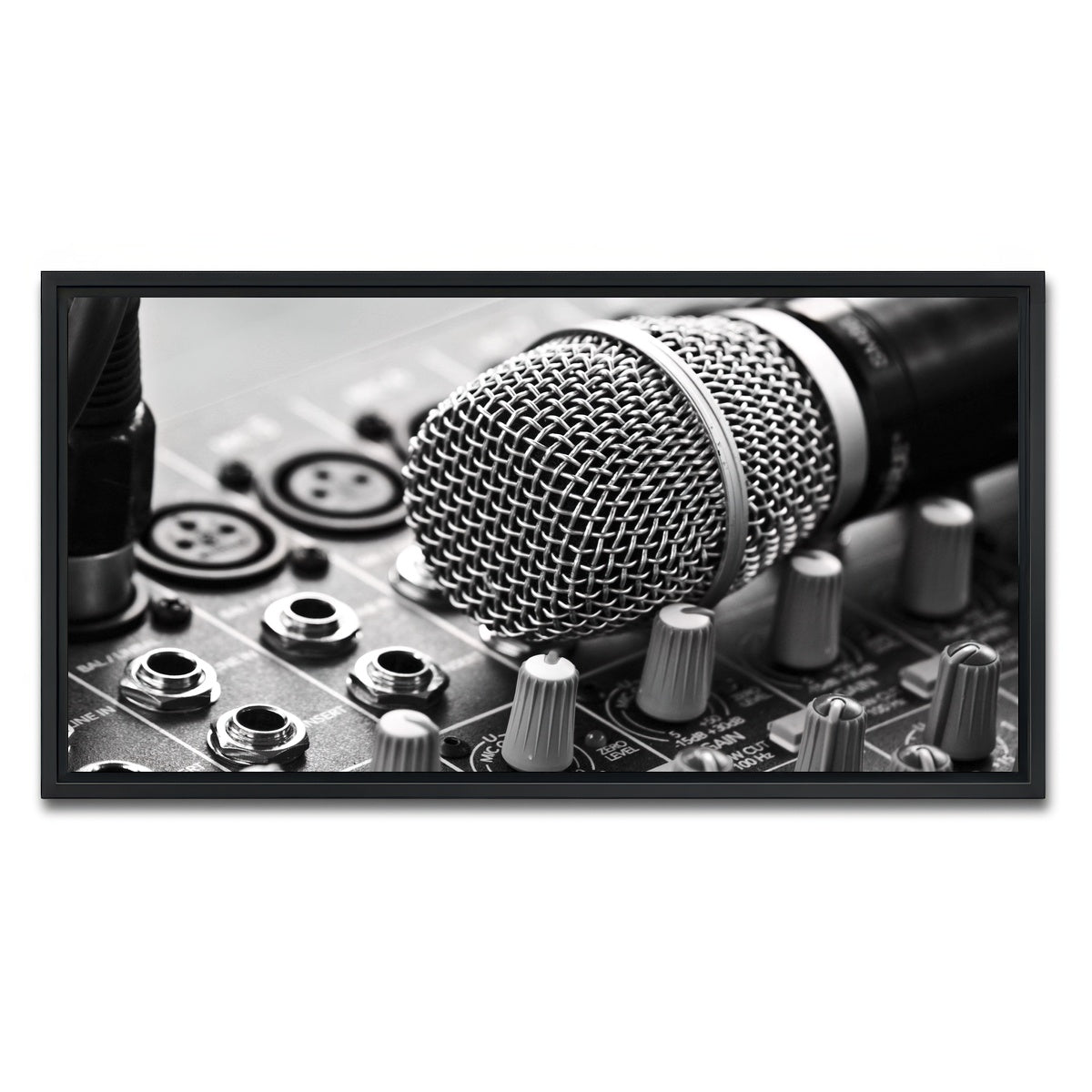 AUTO-MOCKUP WHITE | Microphone Mixer | 1 Piece | Black Framed Canvas | group=2x1