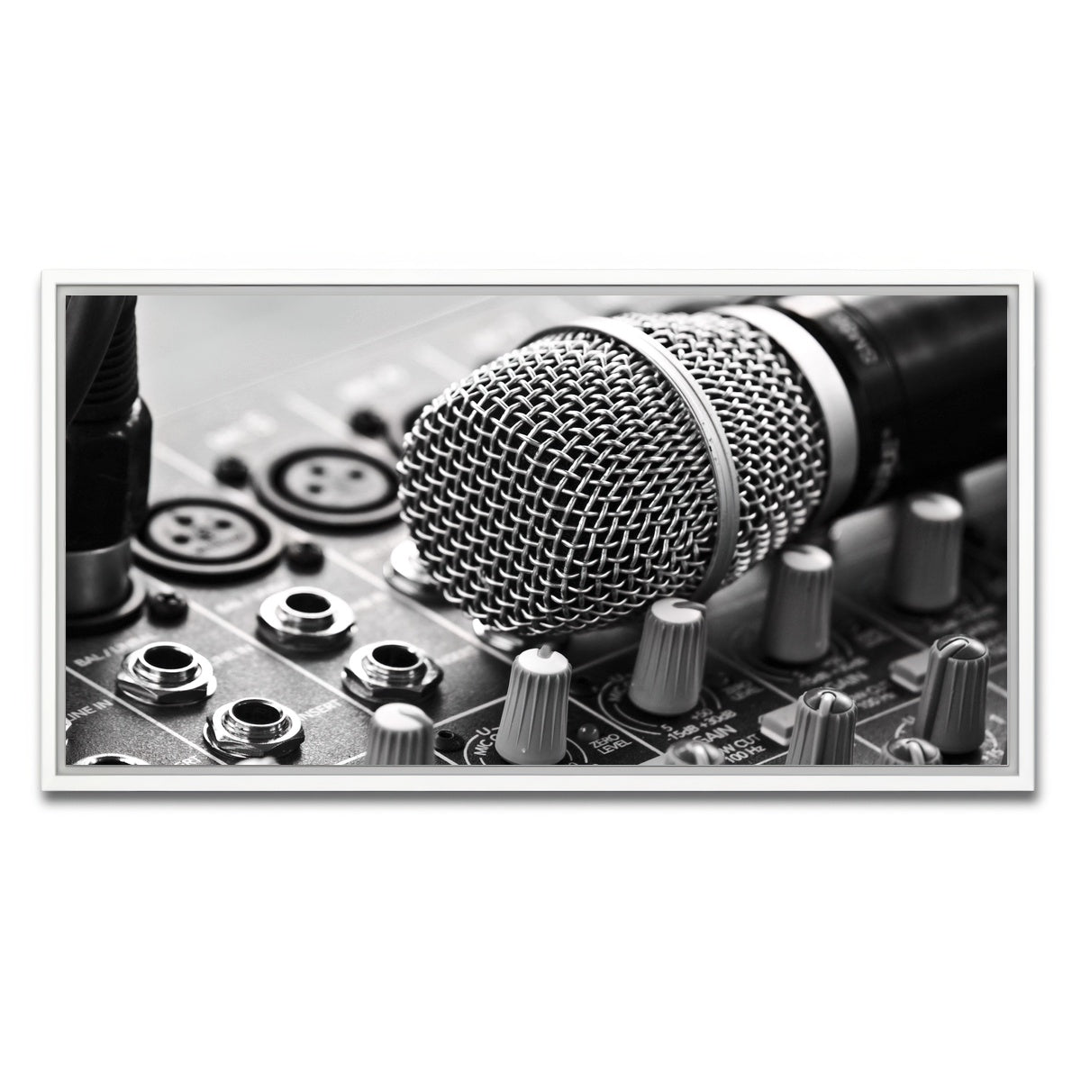 AUTO-MOCKUP WHITE | Microphone Mixer | 1 Piece | White Framed Canvas | group=2x1