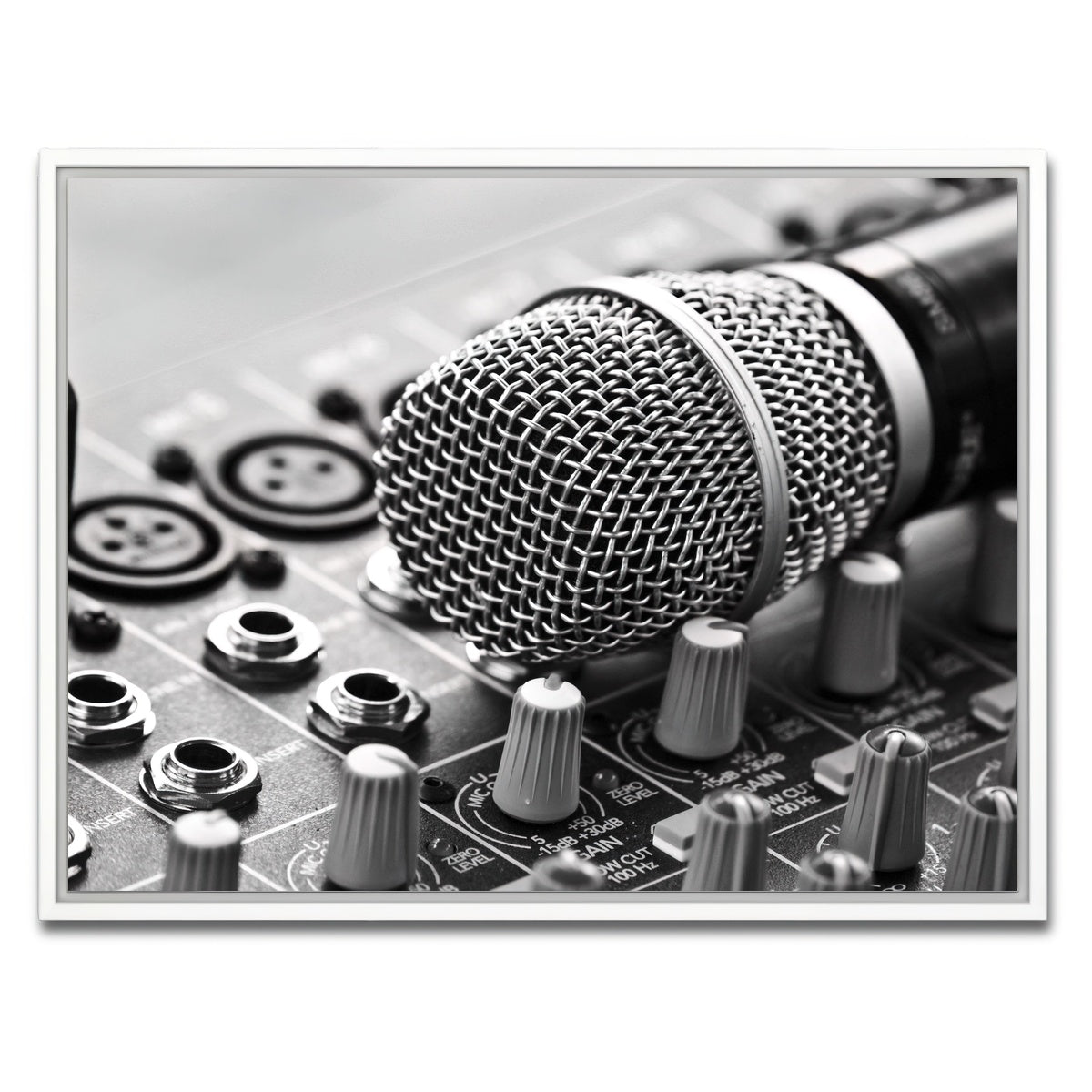AUTO-MOCKUP WHITE | Microphone Mixer | 1 Piece | White Framed Canvas | group=4x3